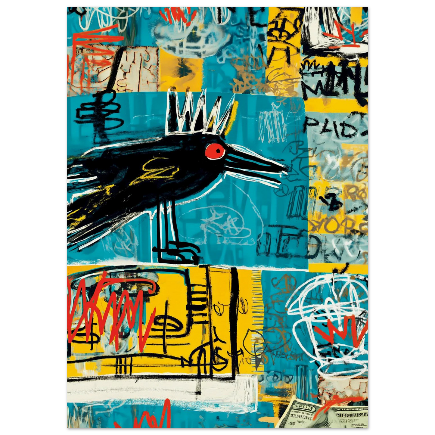 Corbeau Couronné — affiche d'art — vue 5 — art mural STNCL
