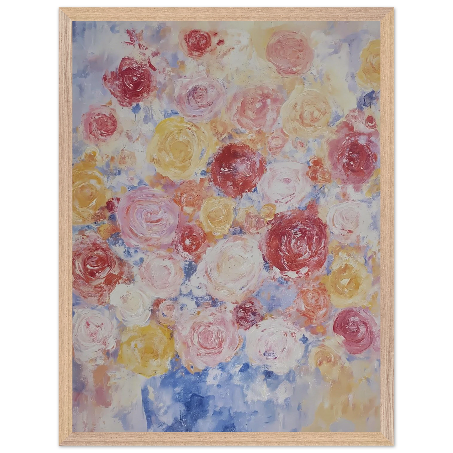Brassée de Roses — tableau encadré bois — vue 3 — art mural STNCL