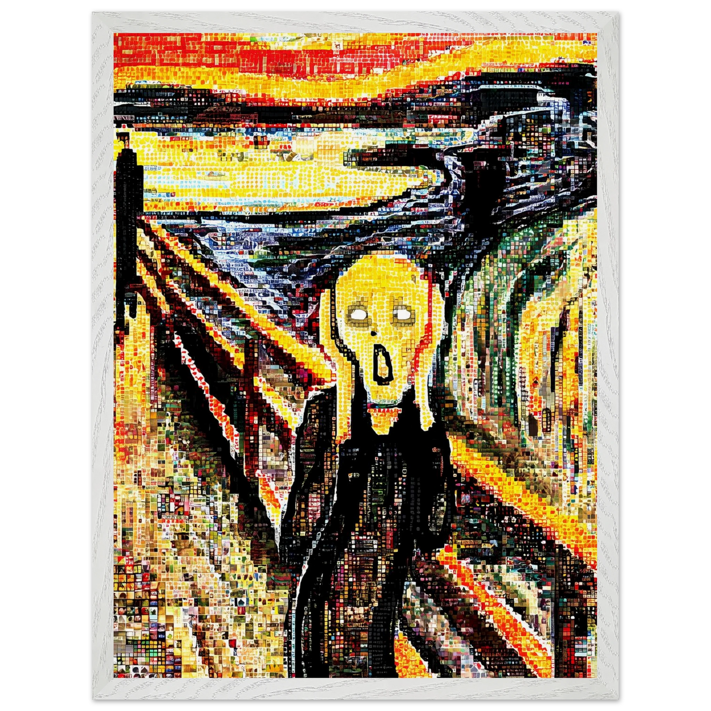 Le Cri en Mosaïque — tableau encadré bois — vue 8 — art mural STNCL