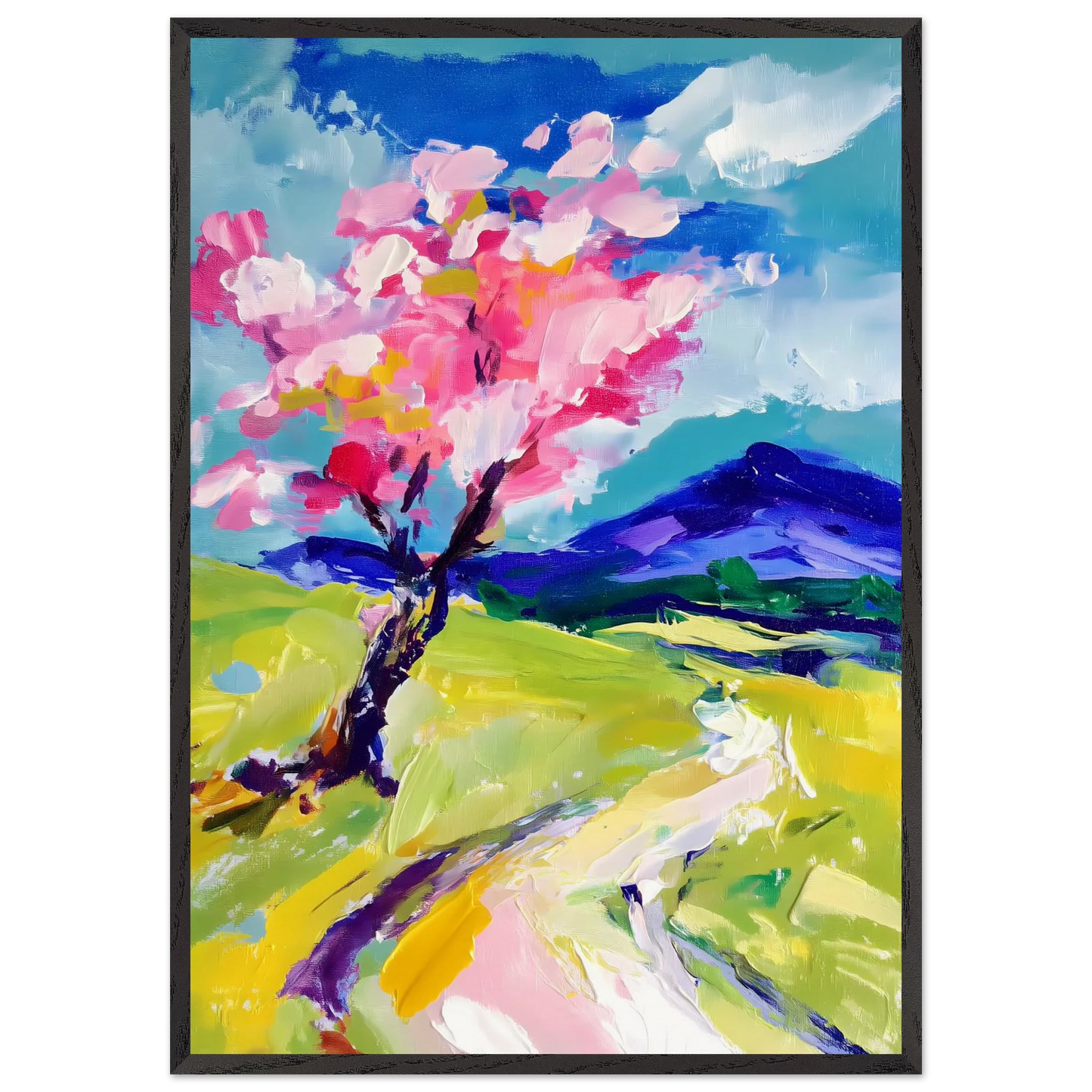 L'Arbre en Fleurs — tableau encadré bois — art mural STNCL