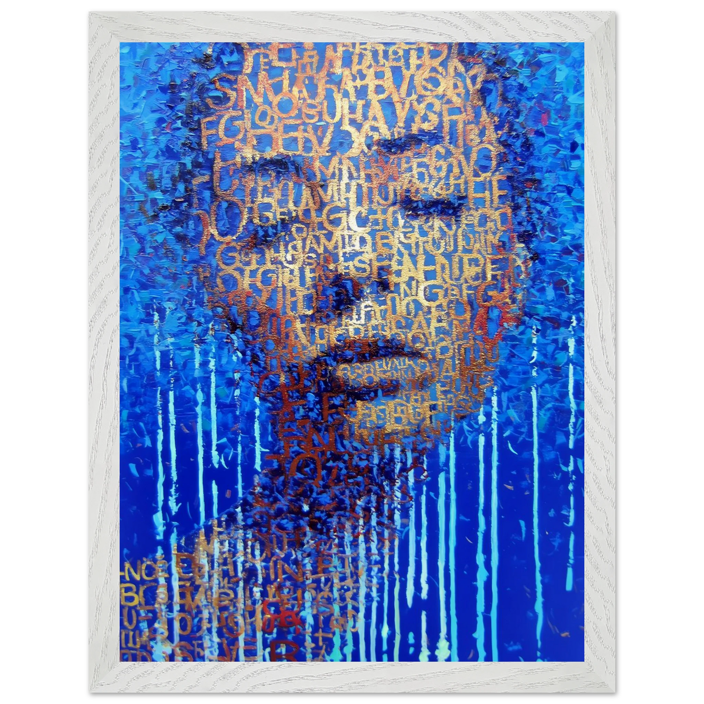 Visage de Lettres — tableau encadre bois — vue 9 — art mural STNCL