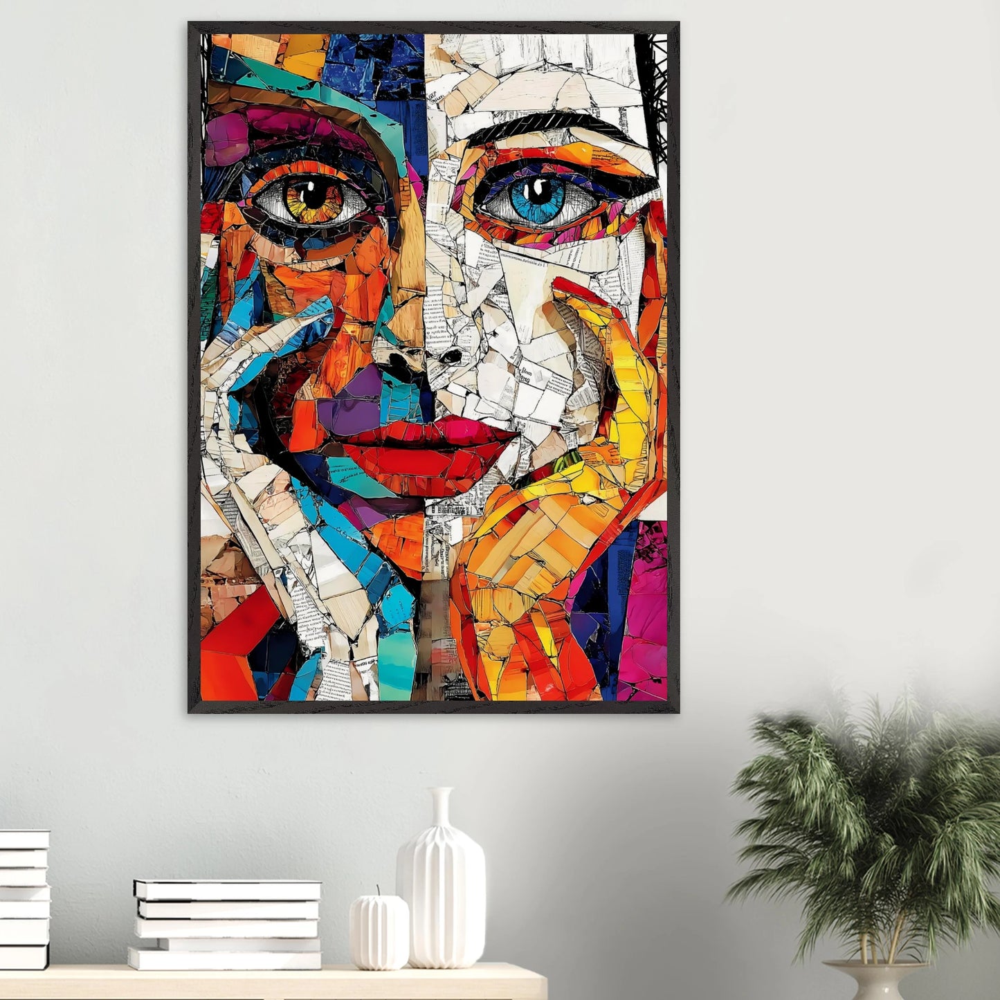 Visages Déchirés — tableau encadre bois — vue 16 — art mural STNCL