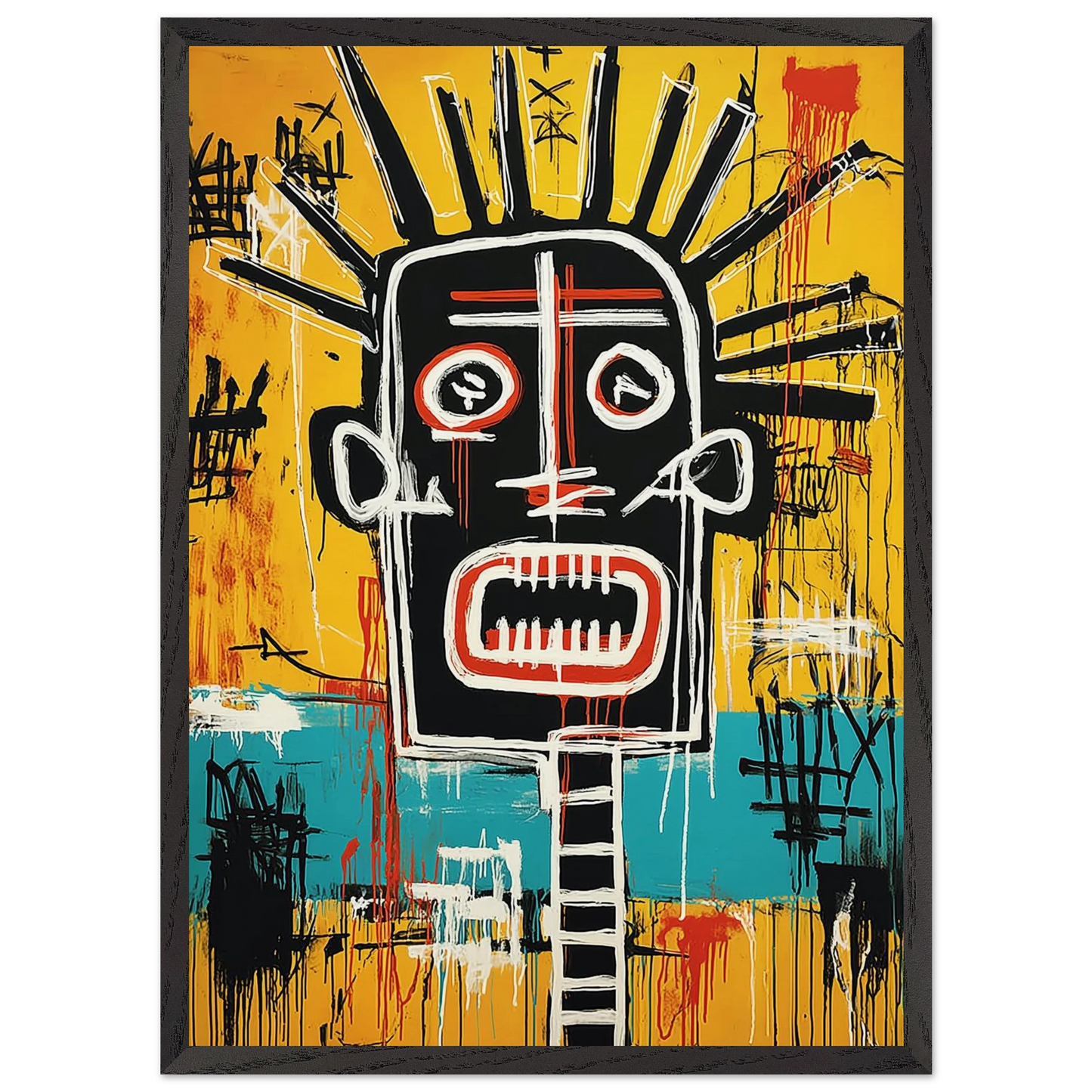 Tête Solaire — tableau encadré bois — vue 10 — art mural STNCL