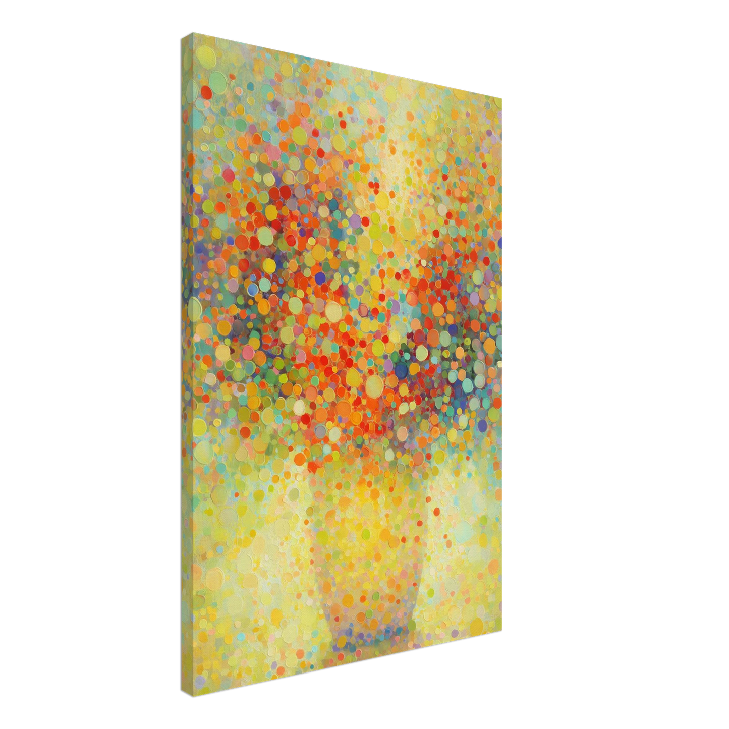Floraison Pointilliste — tableau sur toile — vue 2 — art mural STNCL