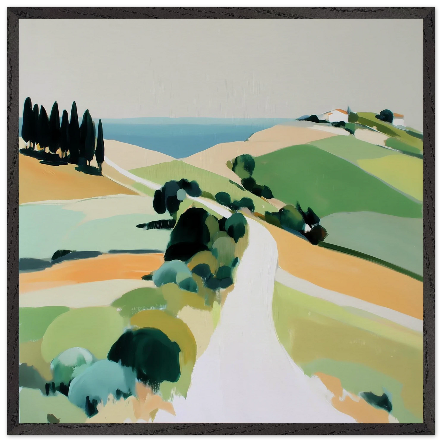 Chemin vers la Mer — tableau encadre bois — art mural STNCL