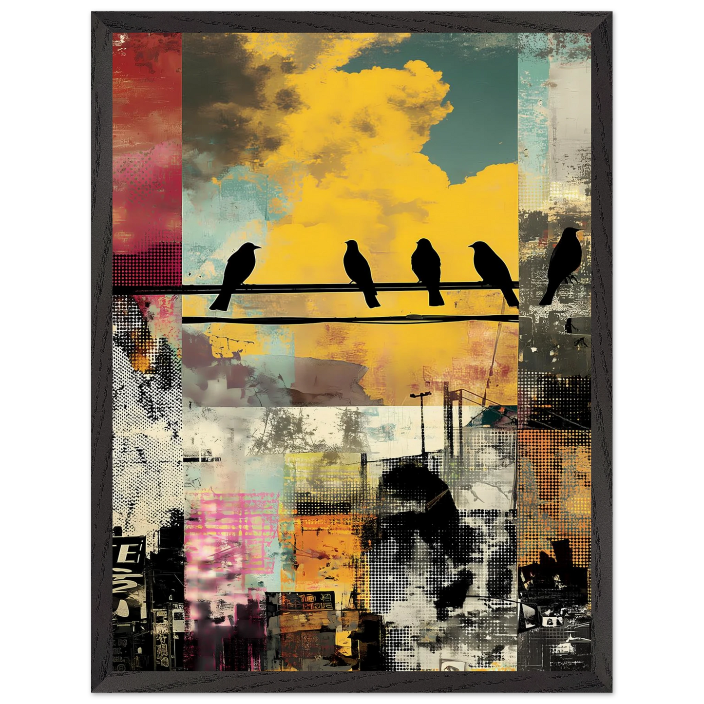 Perchoir Urbain — tableau encadre bois — vue 15 — art mural STNCL