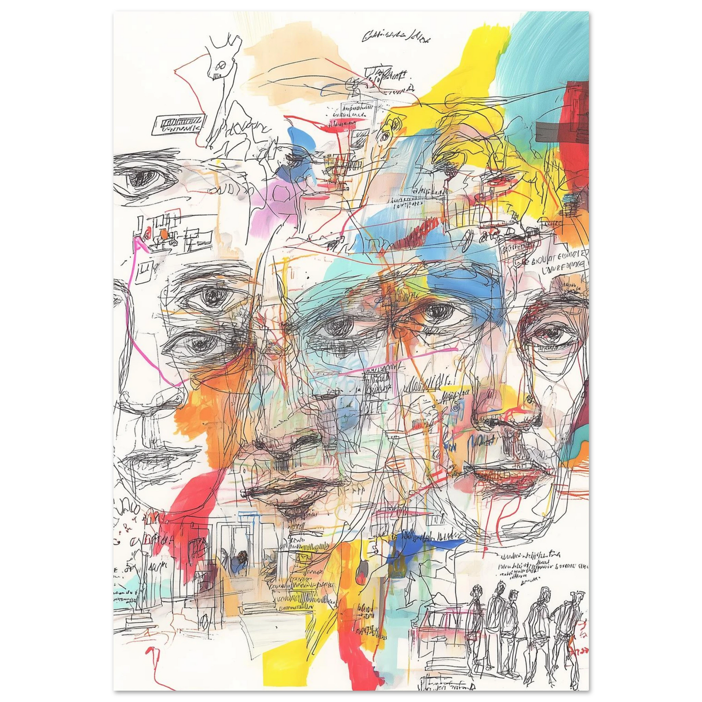 Visages Entre Eux — tableau aluminium — art mural STNCL