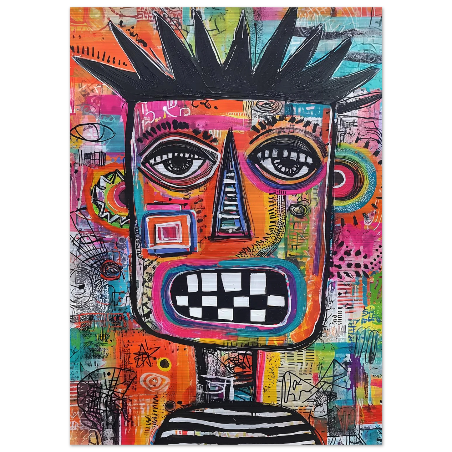Masque Brut — tableau aluminium — vue 4 — art mural STNCL