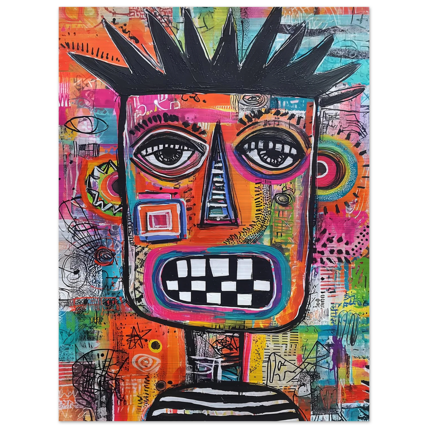 Masque Brut — tableau aluminium — vue 5 — art mural STNCL