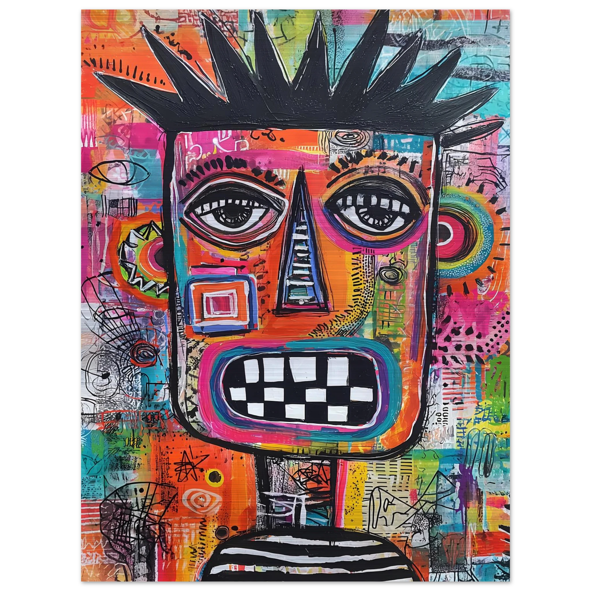 Masque Brut — tableau aluminium — vue 5 — art mural STNCL