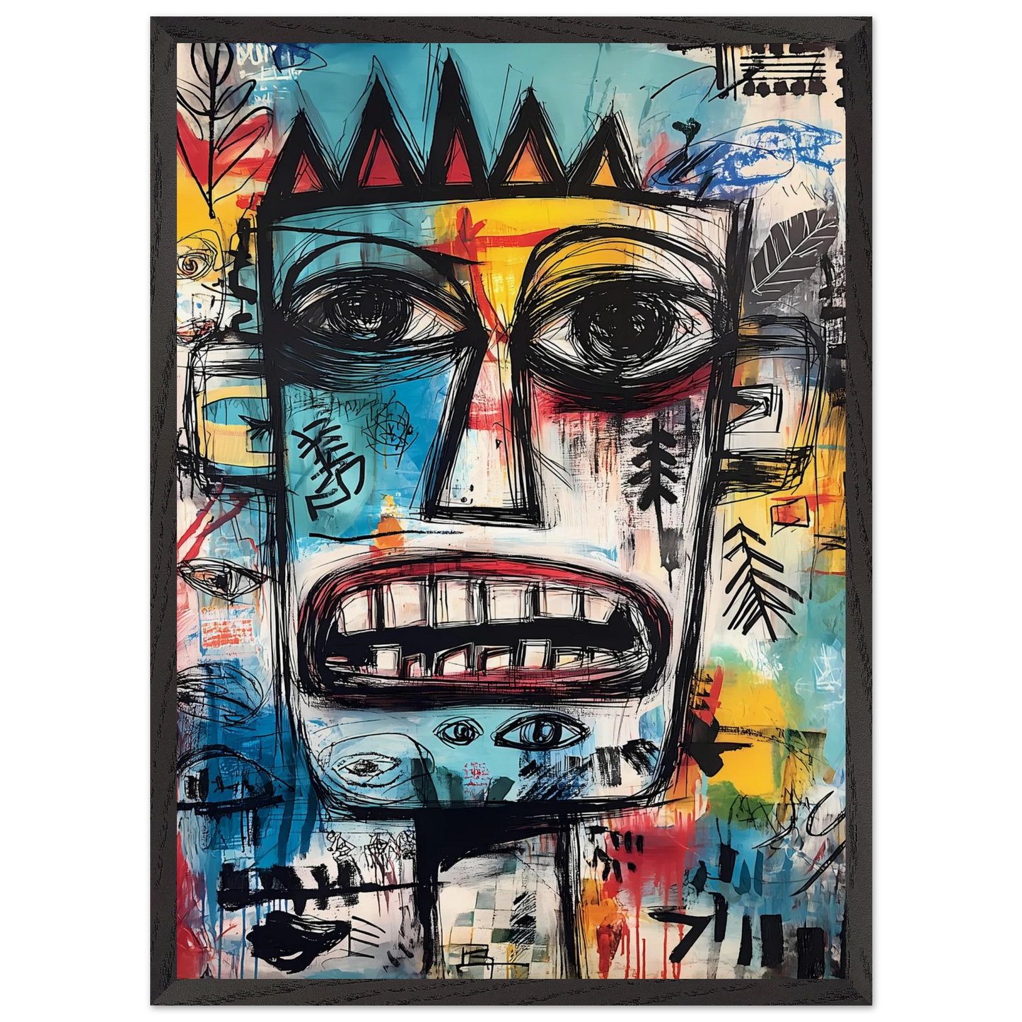 Roi Primitif — tableau encadré bois — vue 10 — art mural STNCL