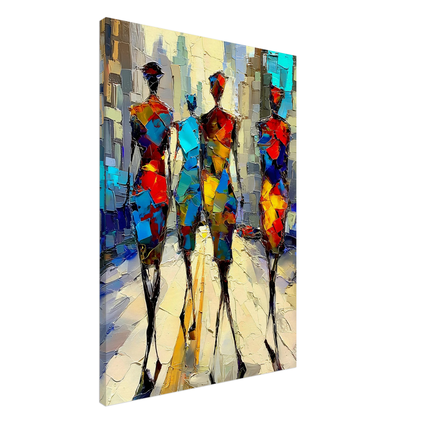 Silhouettes en Mosaïque — tableau sur toile — art mural STNCL