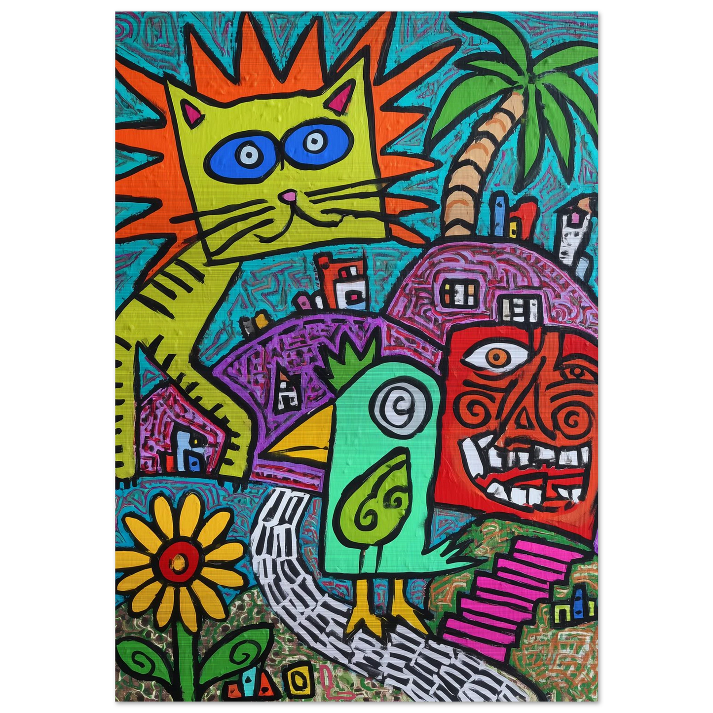 Ménagerie Naïve — tableau aluminium — art mural STNCL