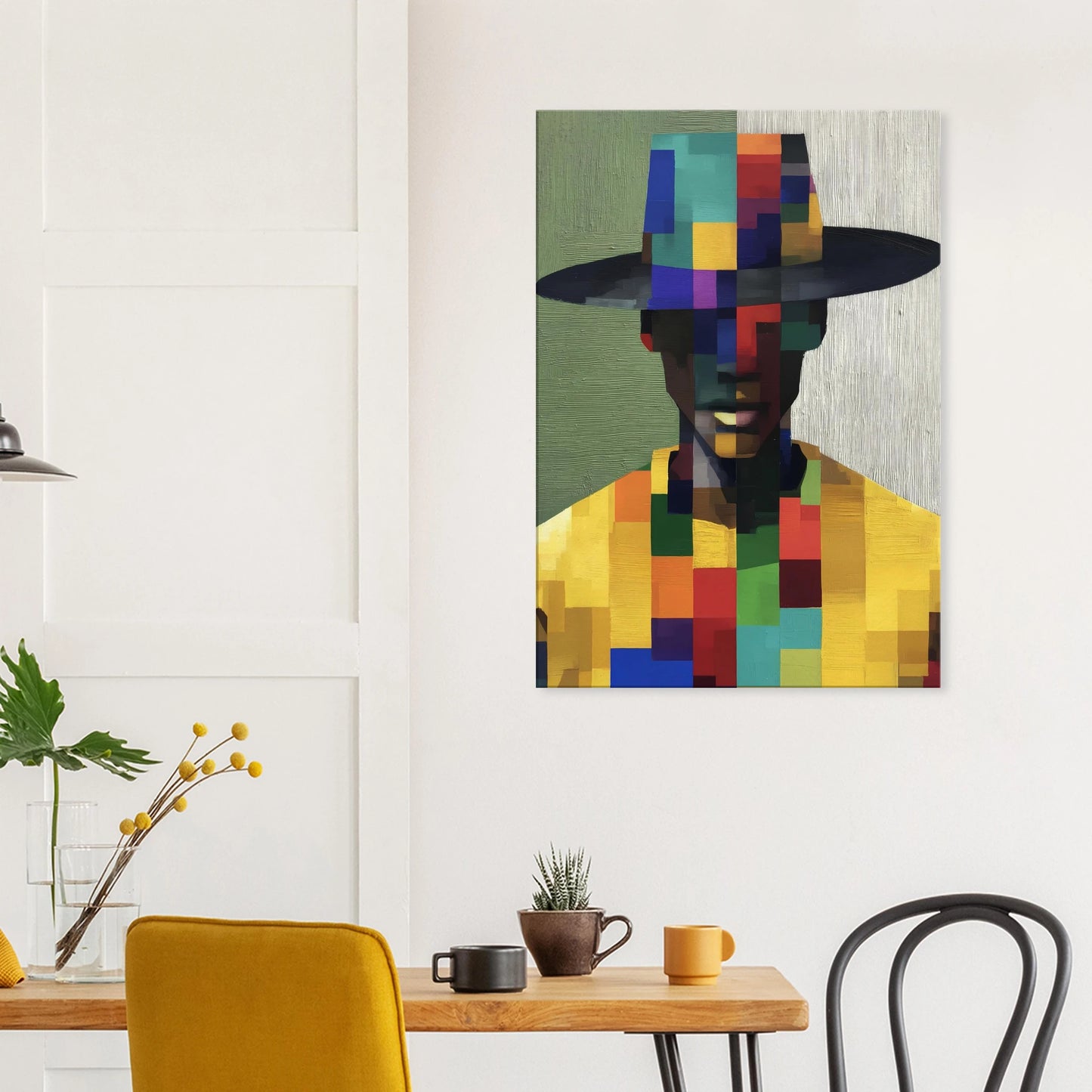 Portrait en Mosaïque — tableau sur toile — vue 8 — art mural STNCL