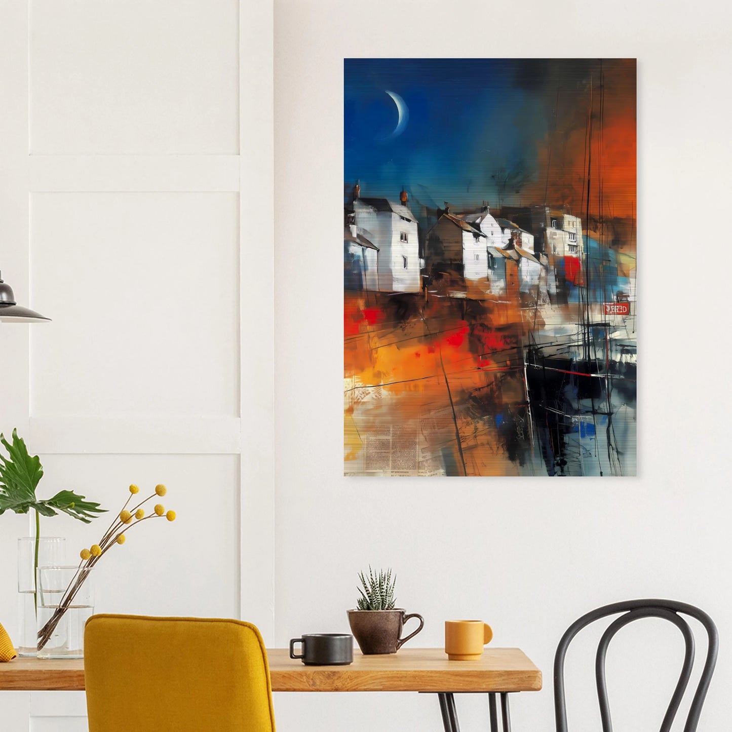 Port sous le Croissant de Lune — tableau aluminium — vue 8 — art mural STNCL