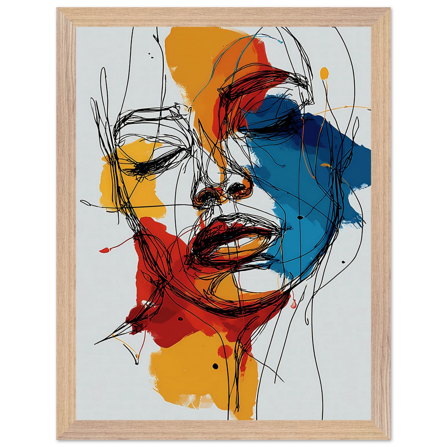Visage en Filigrane — tableau encadré bois — vue 12 — art mural STNCL