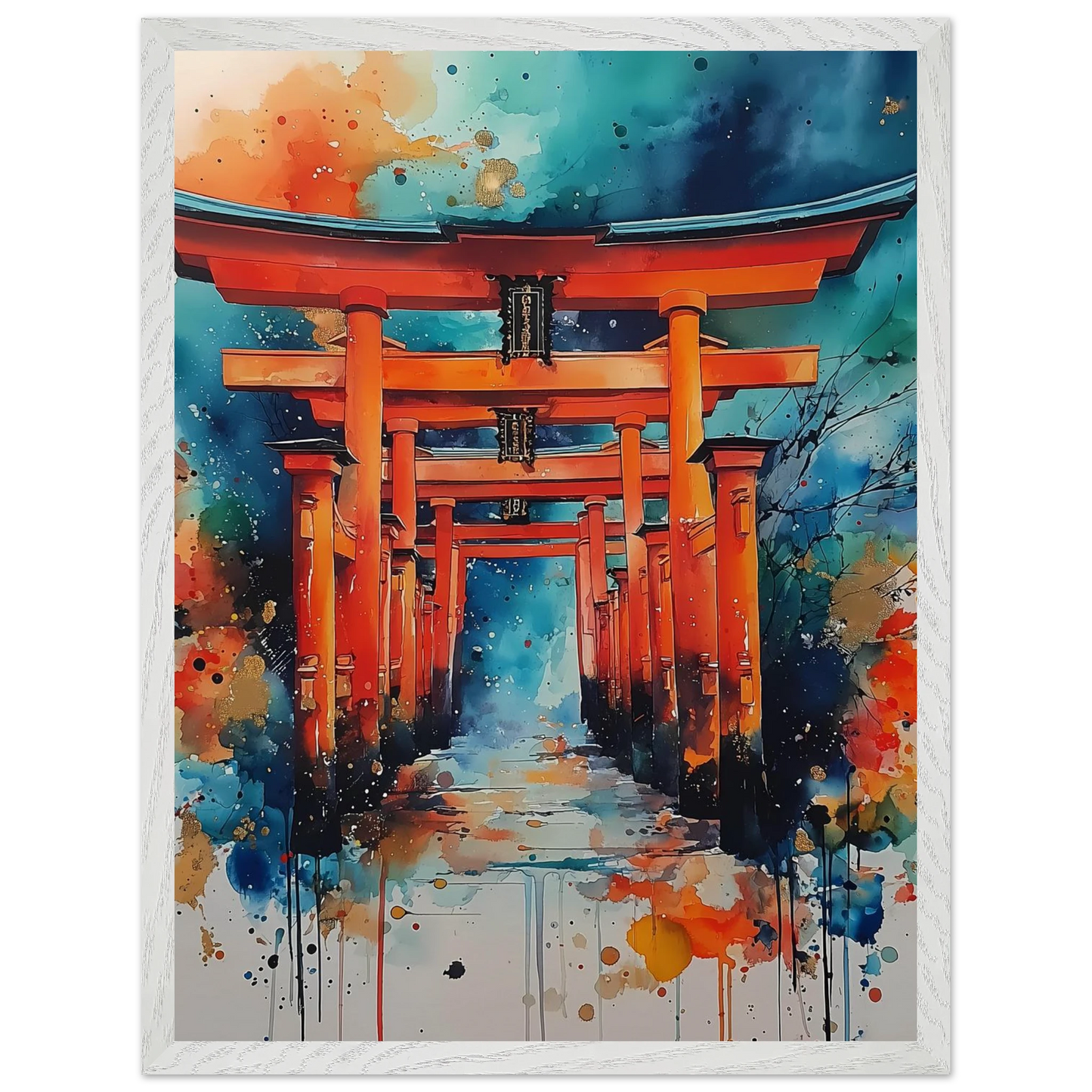 Le Sentier des Mille Portes — tableau encadré bois — vue 8 — art mural STNCL
