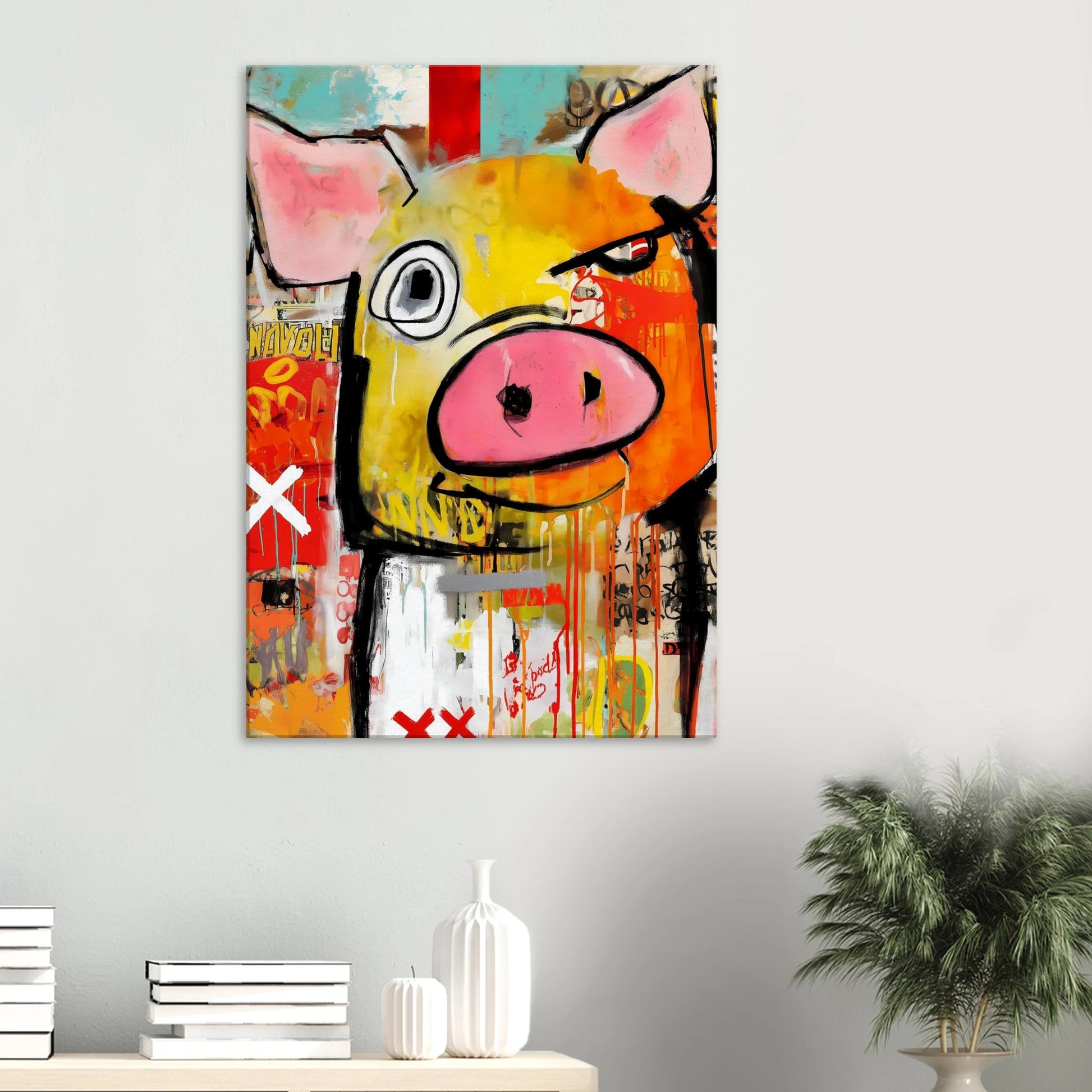 Le Cochon Bougon — tableau sur toile — vue 6 — art mural STNCL
