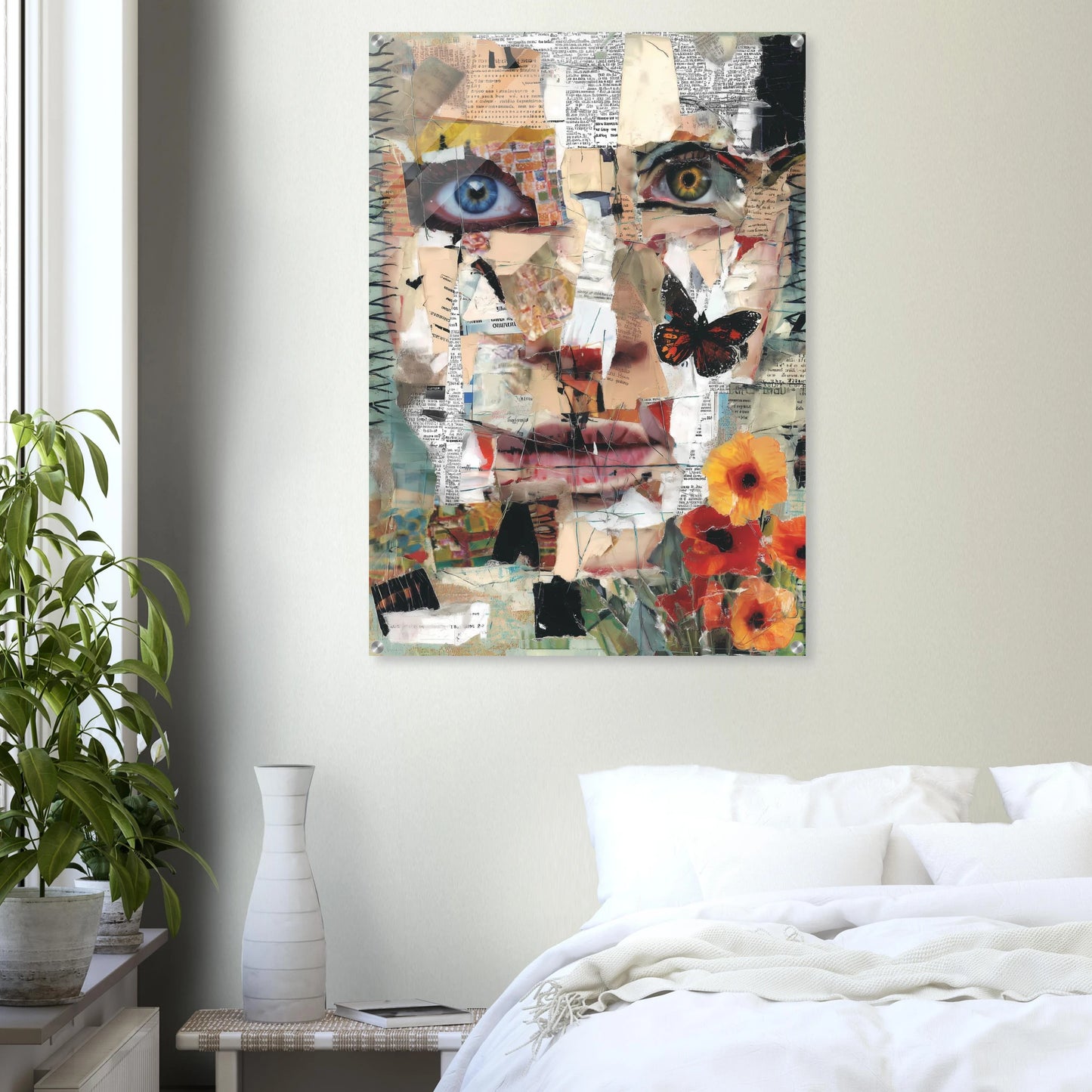 Le Visage de Papier — tableau plexiglas — vue 7 — art mural STNCL