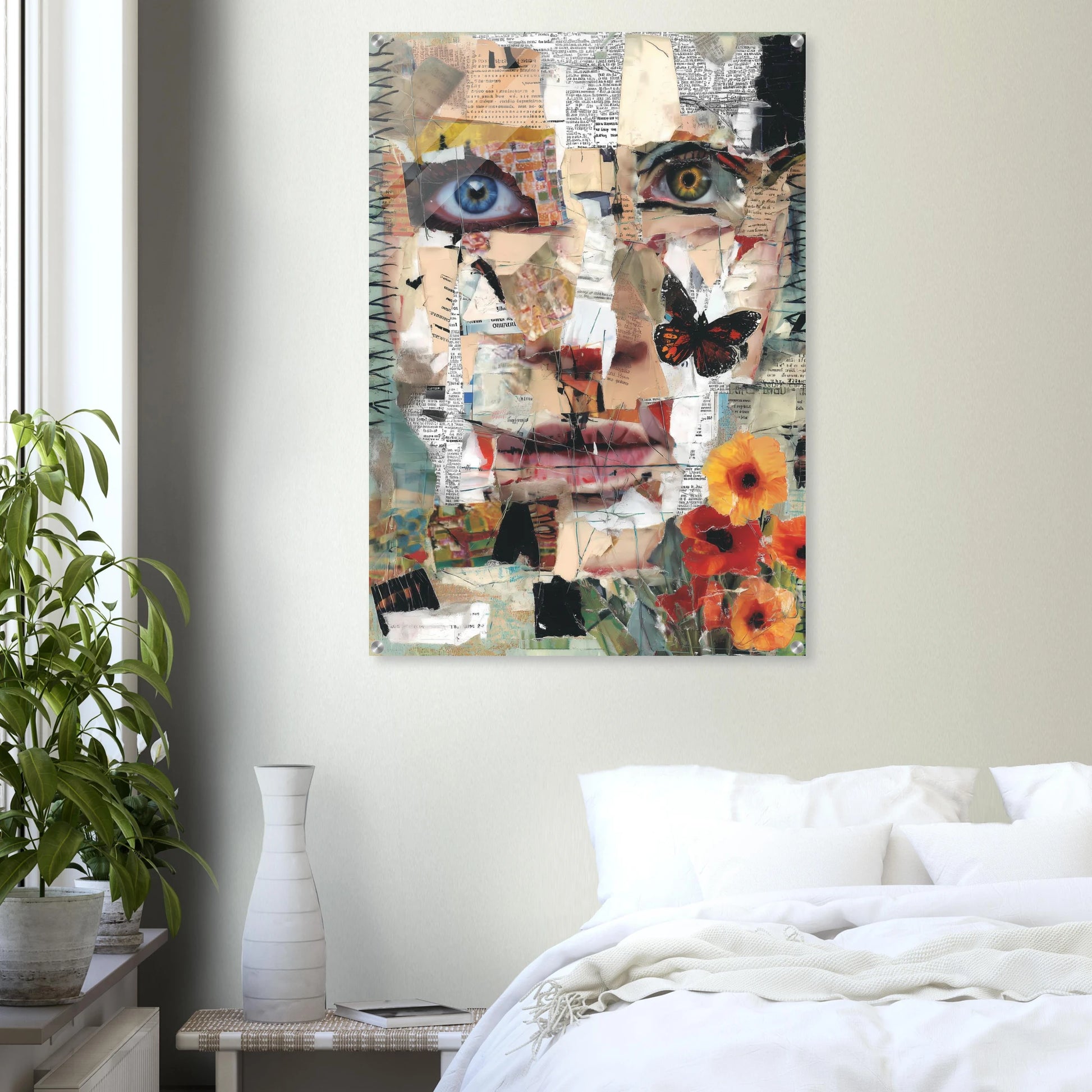 Le Visage de Papier — tableau plexiglas — vue 7 — art mural STNCL