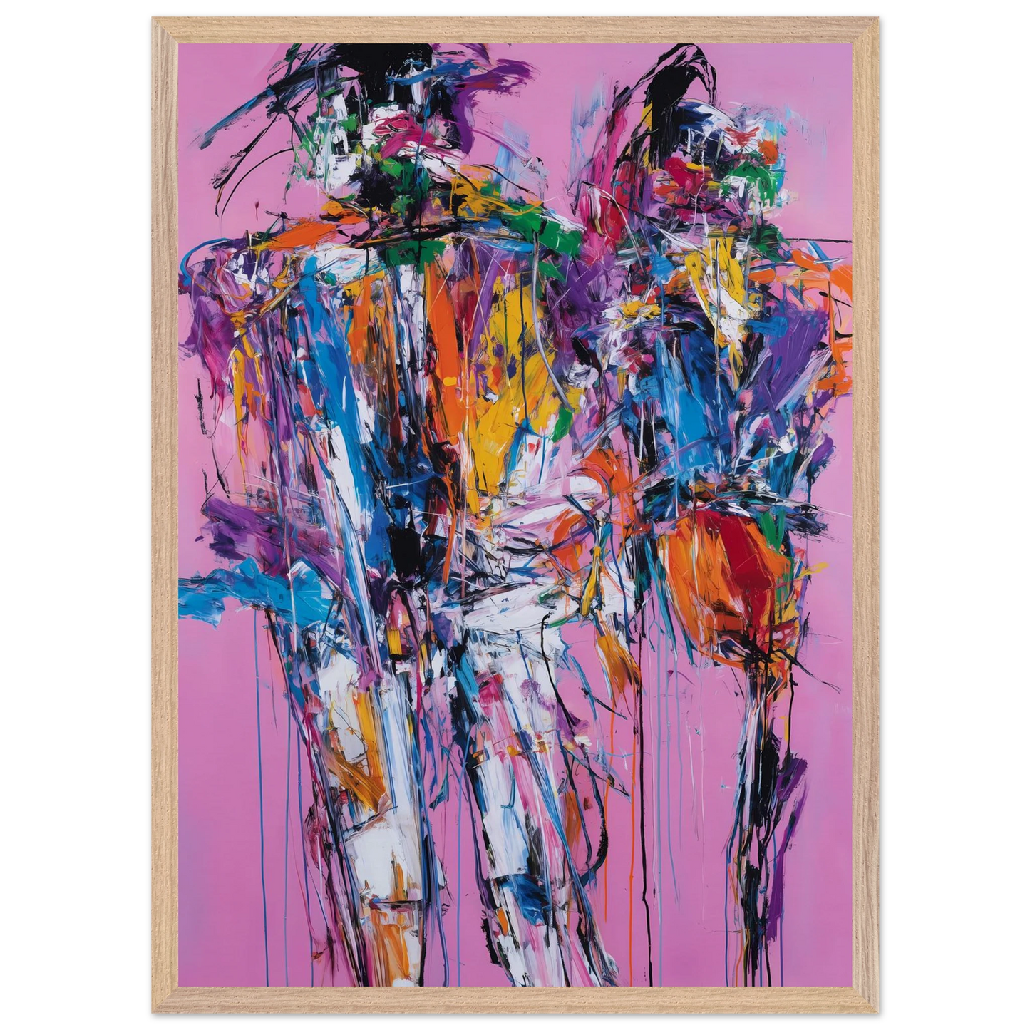Duo en Tumulte — tableau encadre bois — vue 13 — art mural STNCL