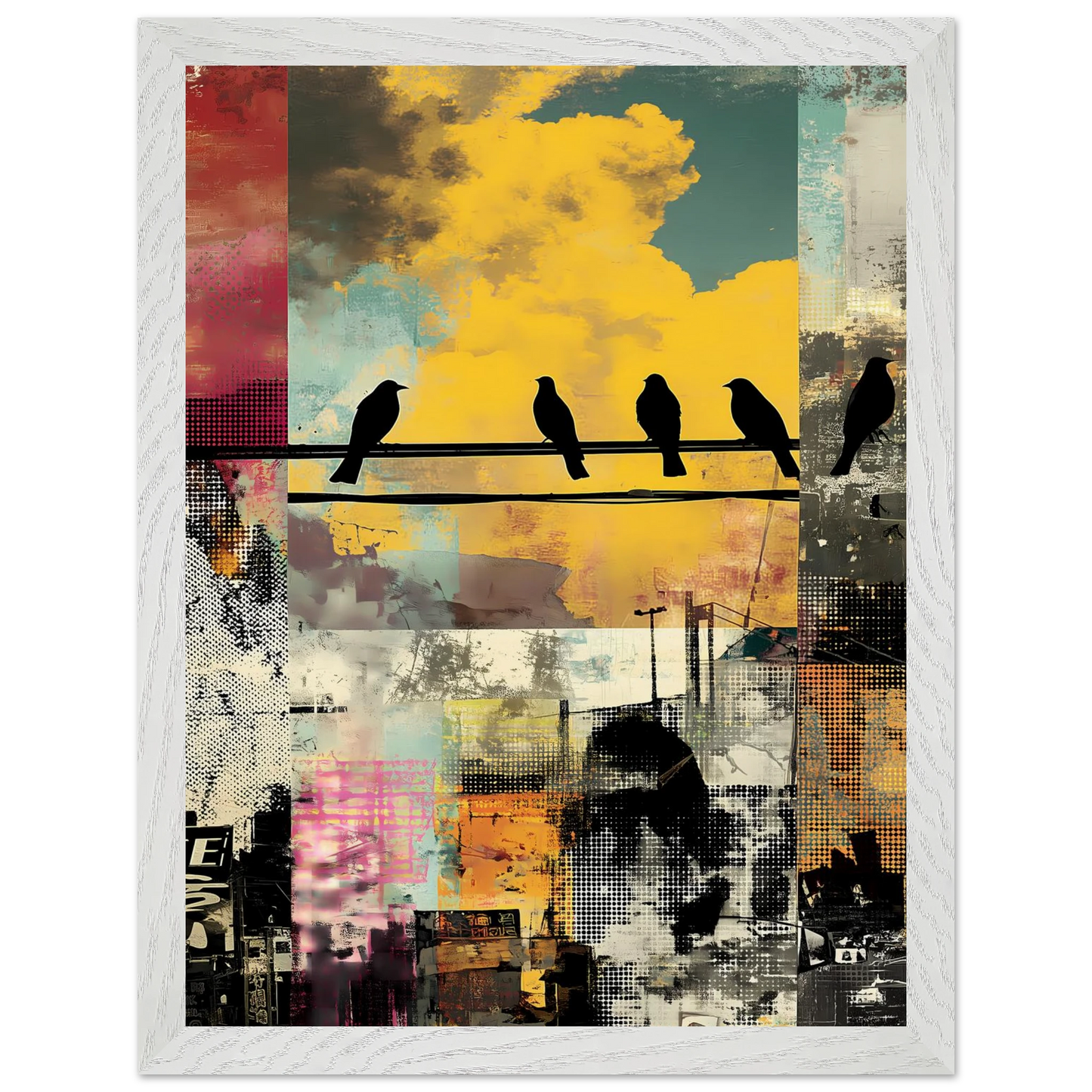 Perchoir Urbain — tableau encadre bois — vue 9 — art mural STNCL