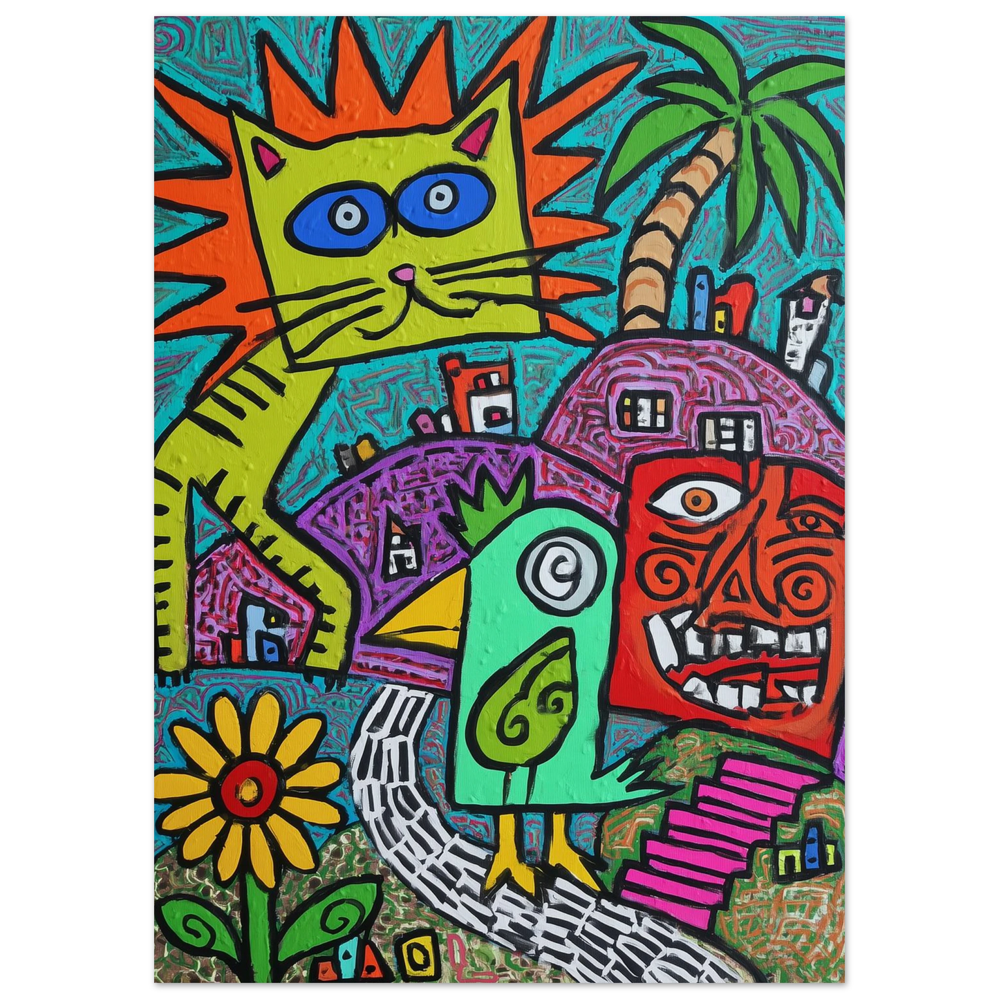 La Fête du Chat Solaire — affiche d'art — vue 5 — art mural STNCL