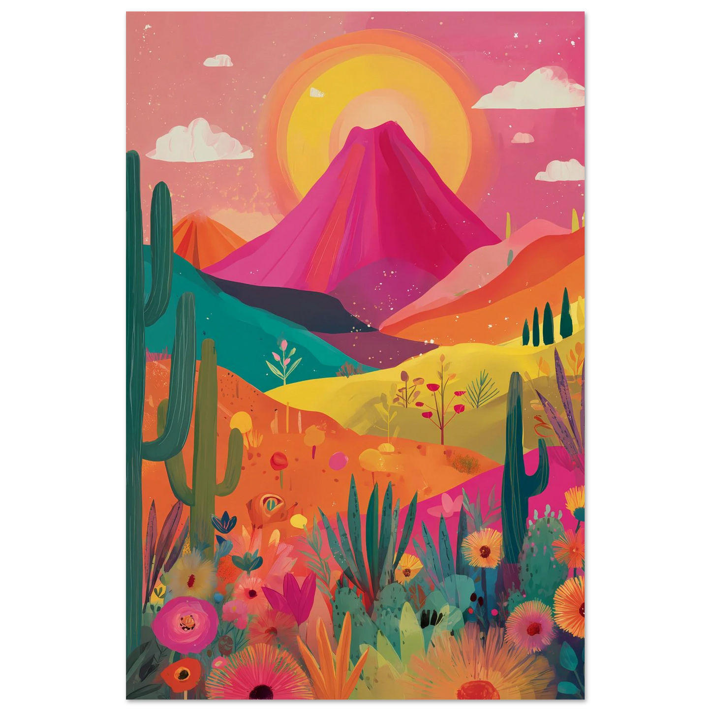 Volcan Fleuri — affiche d'art — vue 4 — art mural STNCL