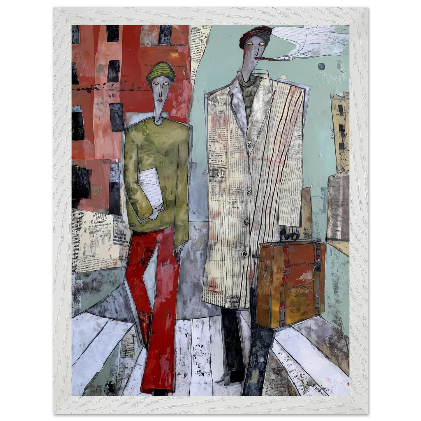 Les Voyageurs — tableau encadré bois — vue 9 — art mural STNCL