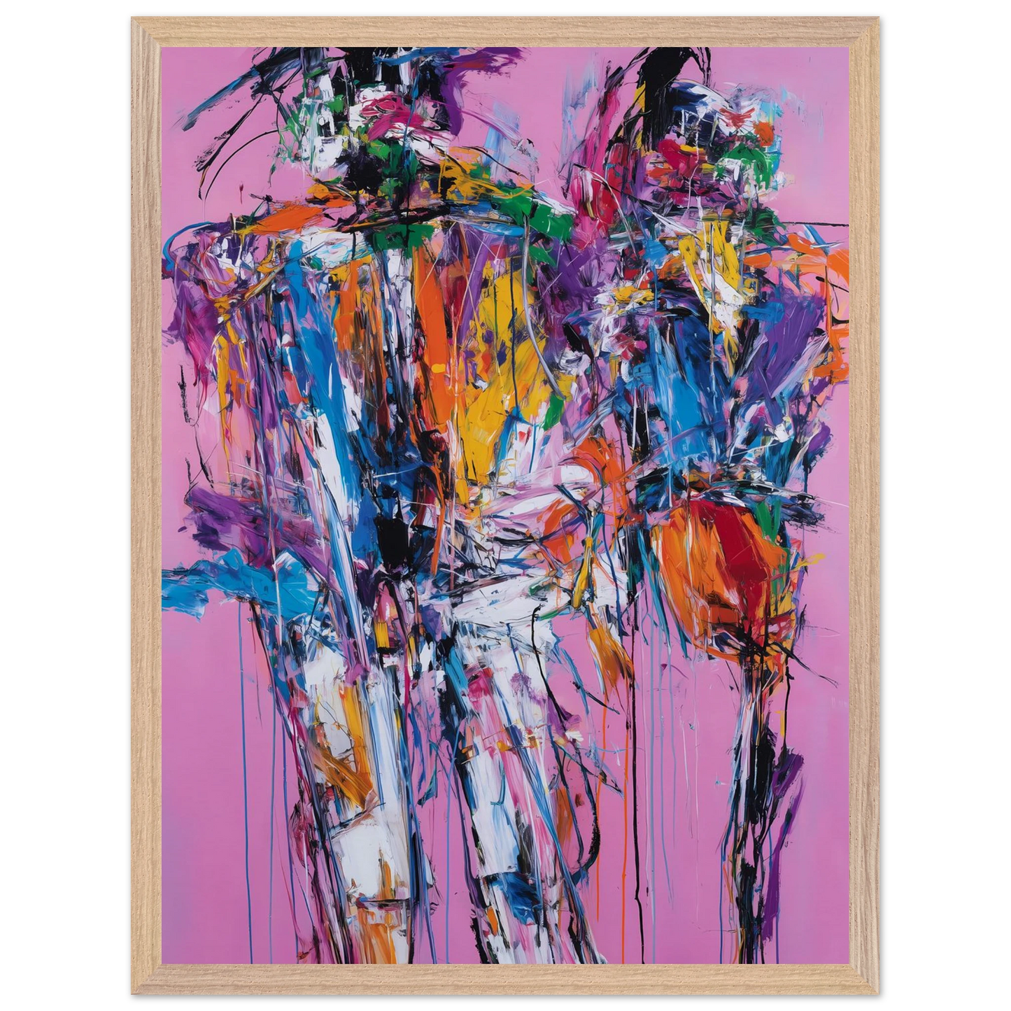 Duo en Tumulte — tableau encadre bois — vue 3 — art mural STNCL