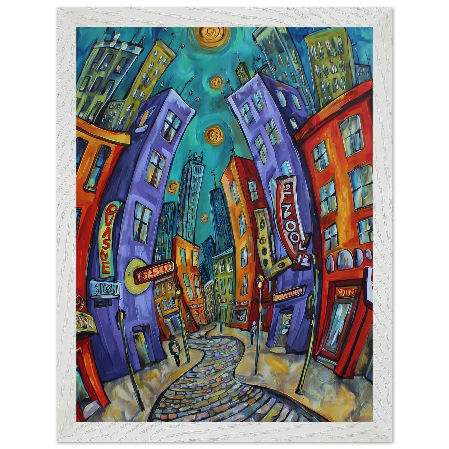 Ville Tourbillon — tableau encadre bois — vue 9 — art mural STNCL