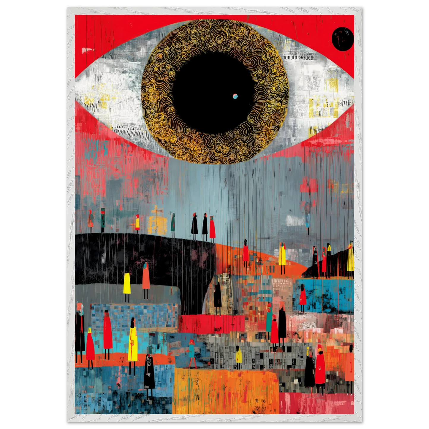 L'Oeil et la Foule — tableau encadre bois — vue 5 — art mural STNCL