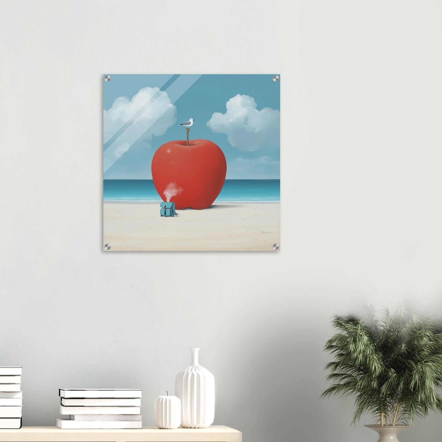La Pomme et la Mouette — tableau plexiglas — vue 5 — art mural STNCL