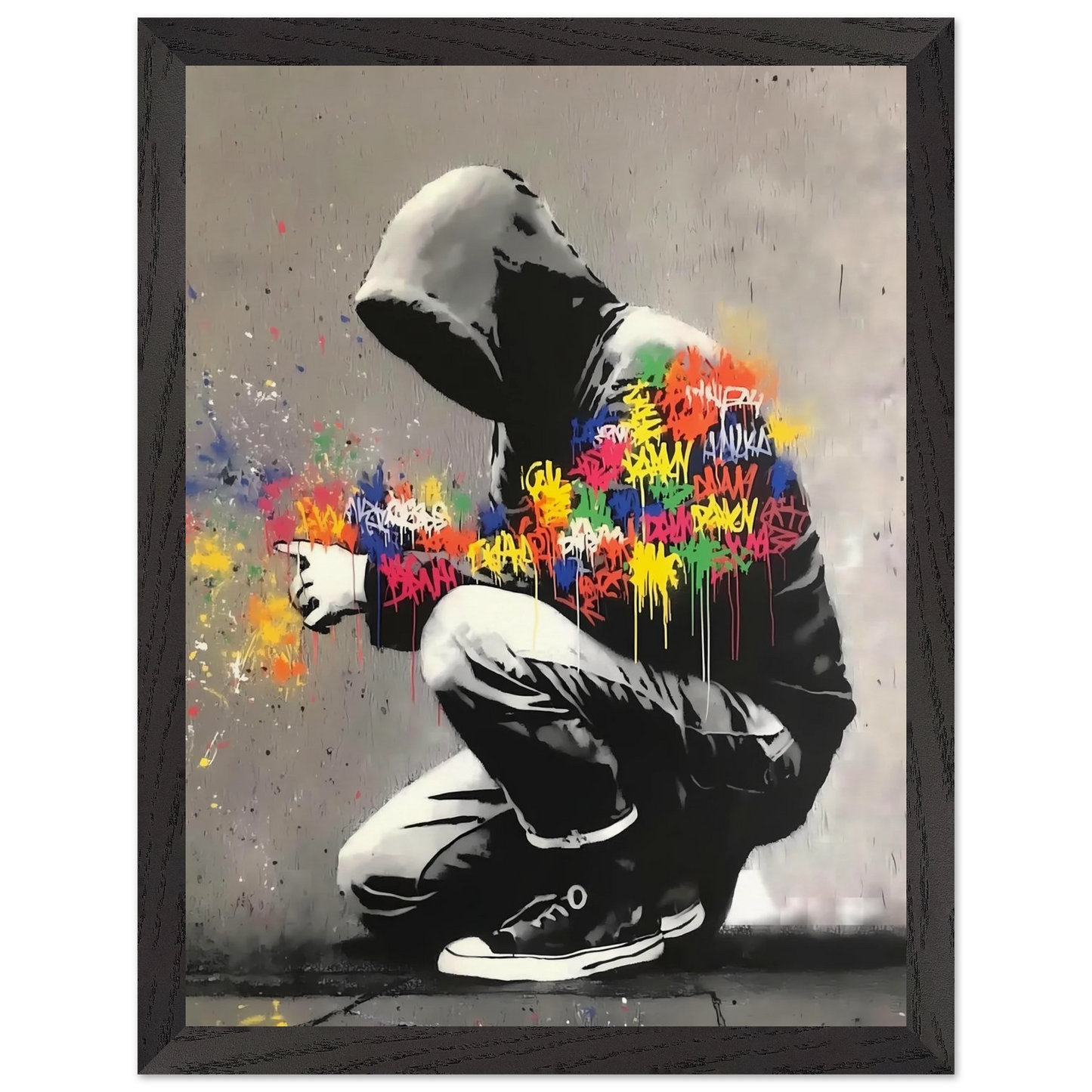 Le Graffeur — tableau encadre bois — vue 4 — art mural STNCL