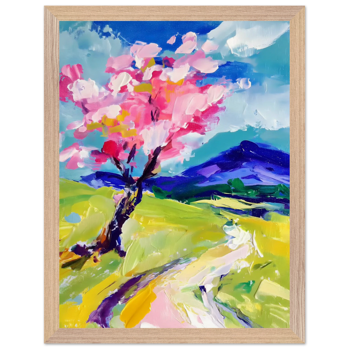 L'Arbre en Fleurs — tableau encadré bois — vue 12 — art mural STNCL