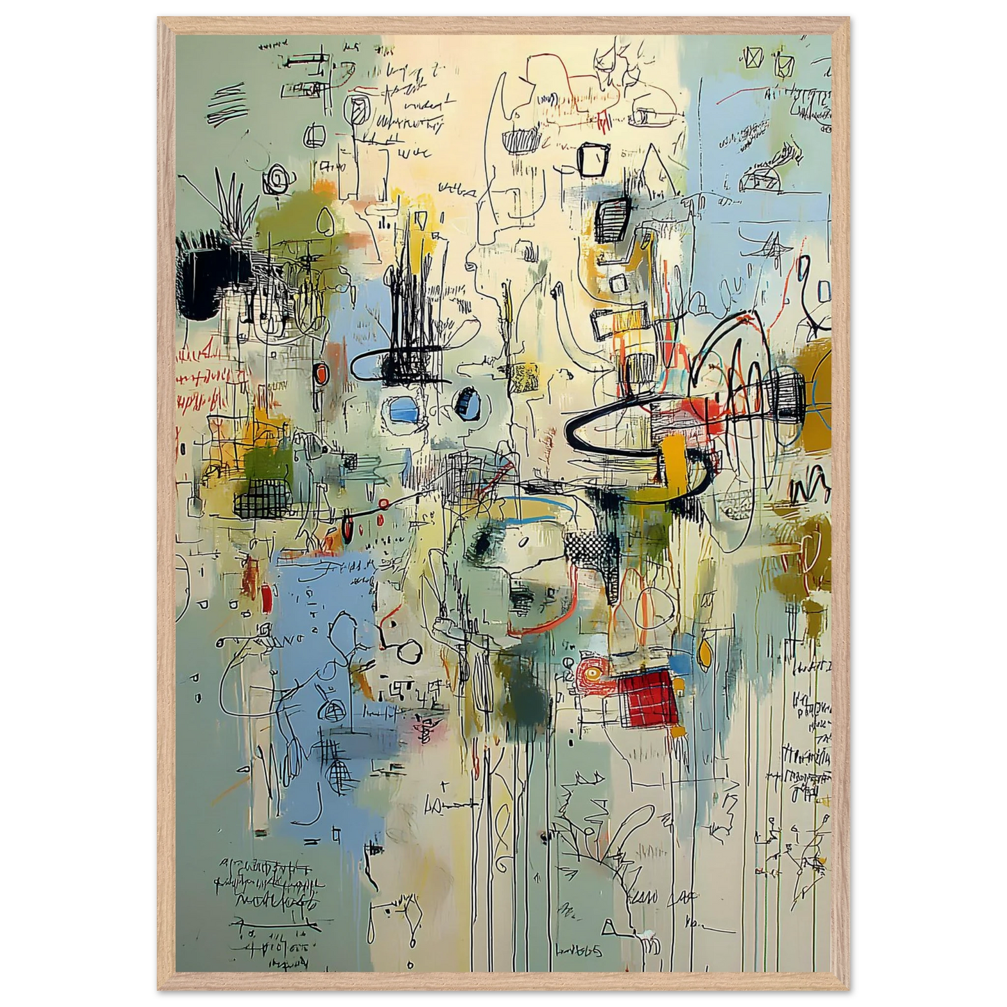 Écriture du Vent — tableau encadré bois — vue 6 — art mural STNCL