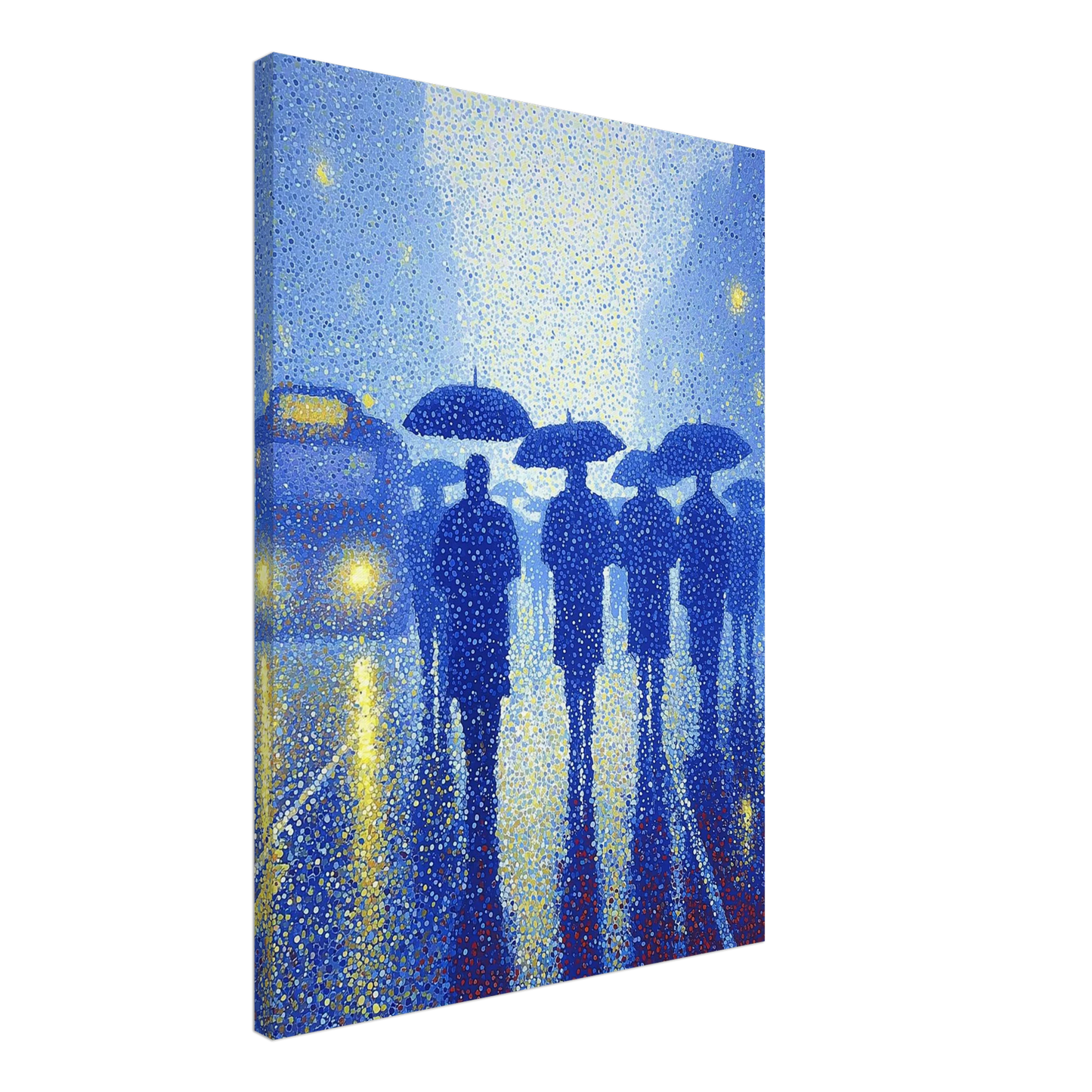 Pluie de Néon Bleu — tableau sur toile — vue 3 — art mural STNCL