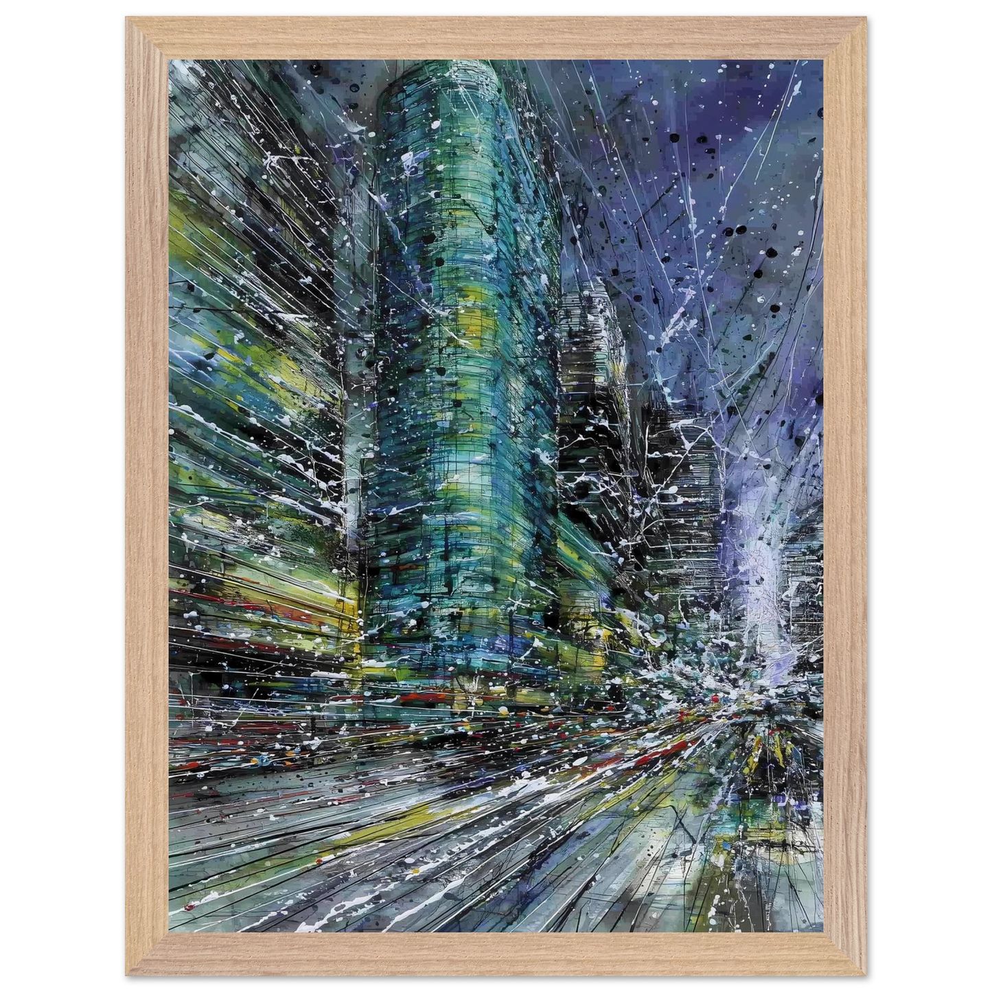 Vertige de la Cité — tableau encadré bois — vue 12 — art mural STNCL