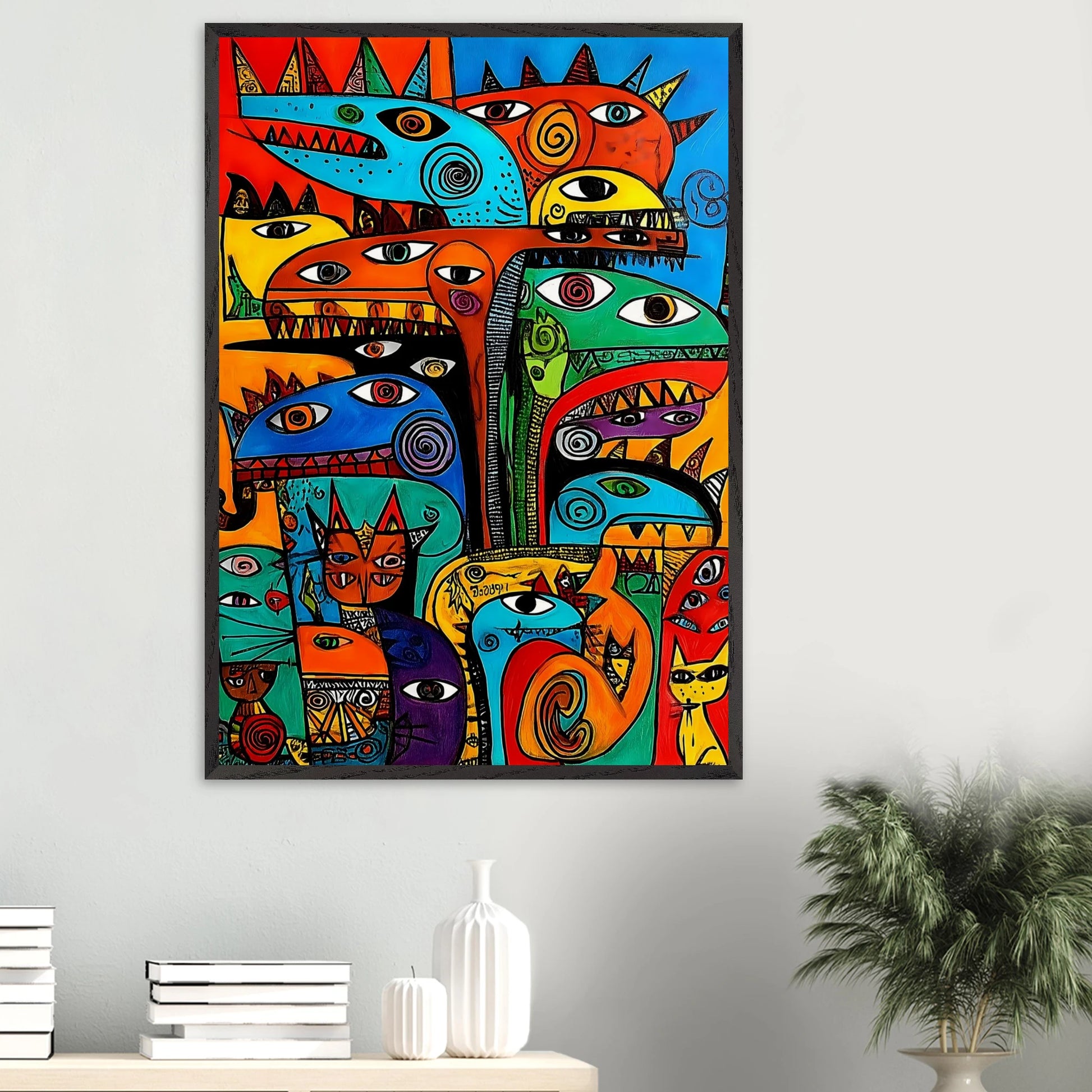 La Tribu — tableau encadré bois — vue 16 — art mural STNCL