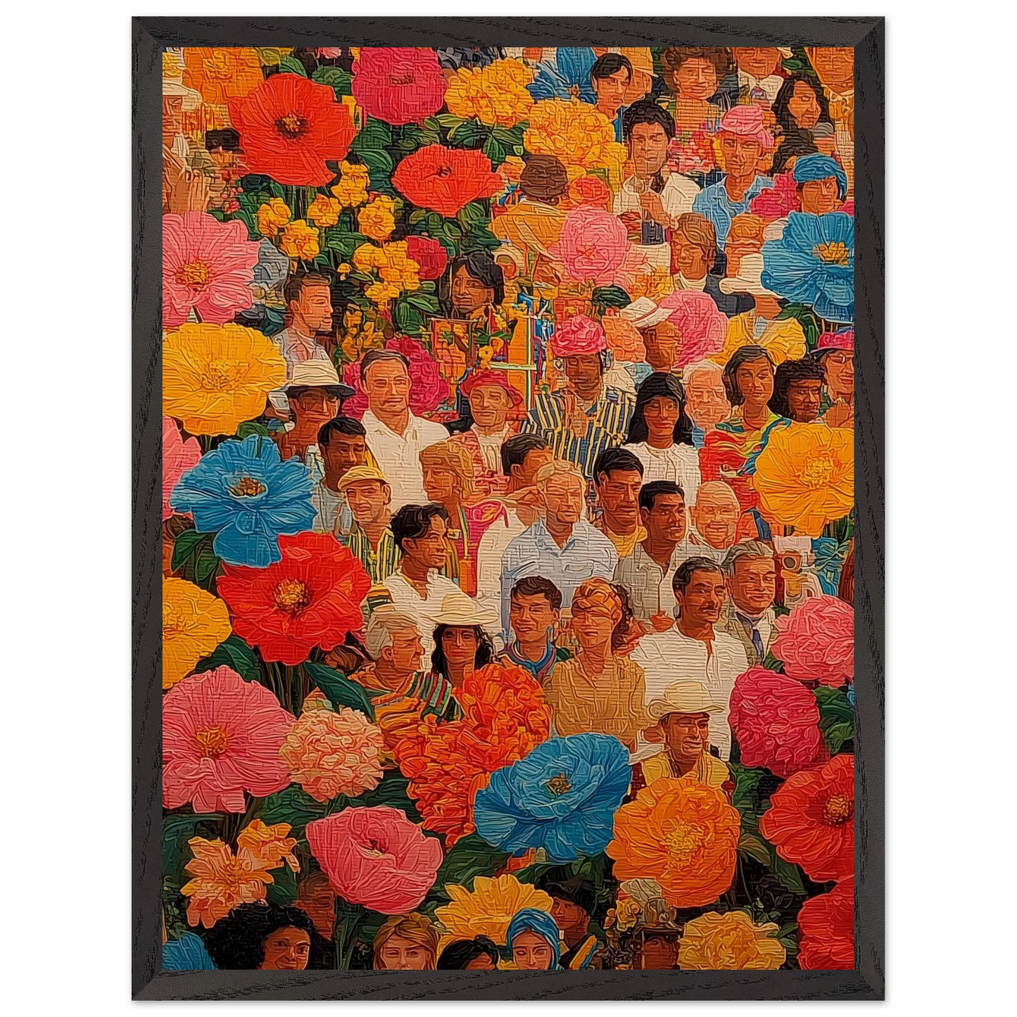 Jardin des Visages — tableau encadré bois — vue 15 — art mural STNCL