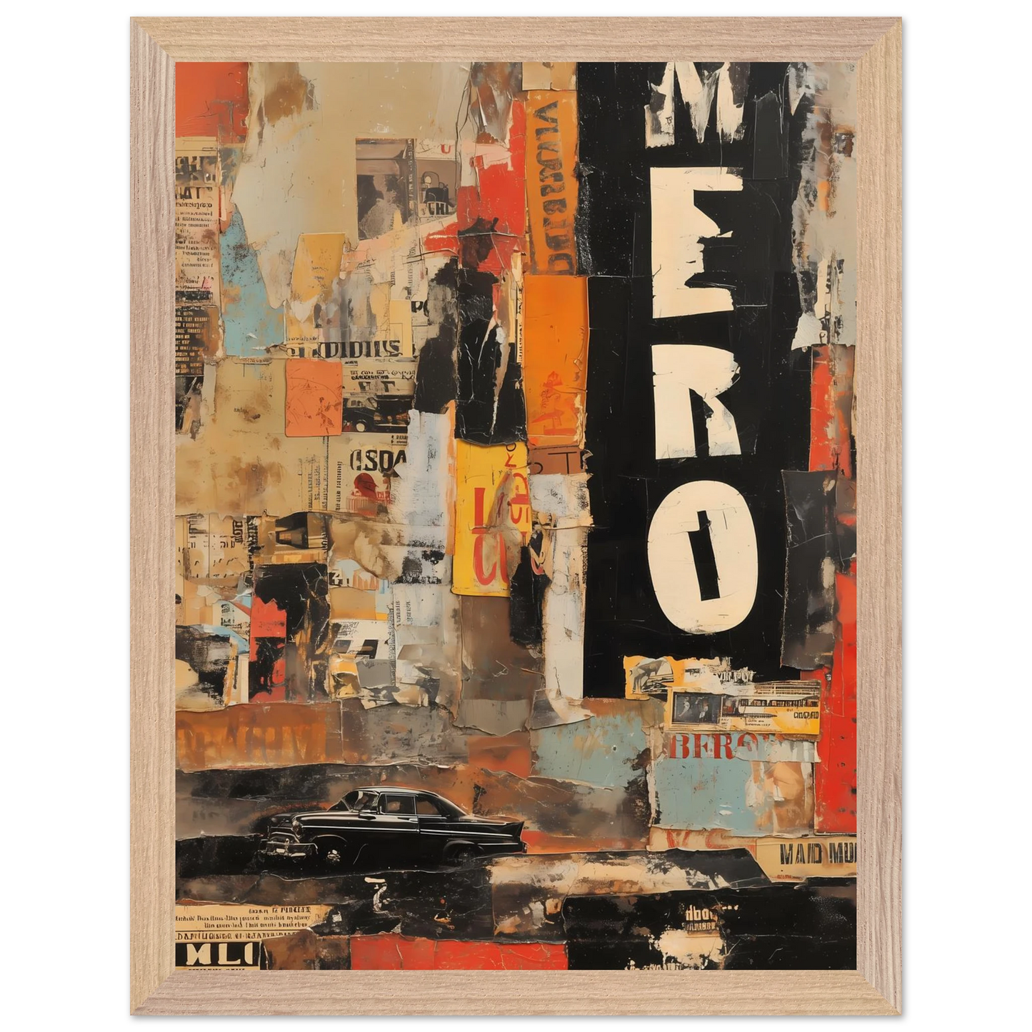 Affiches Lacérées — tableau encadré bois — vue 12 — art mural STNCL