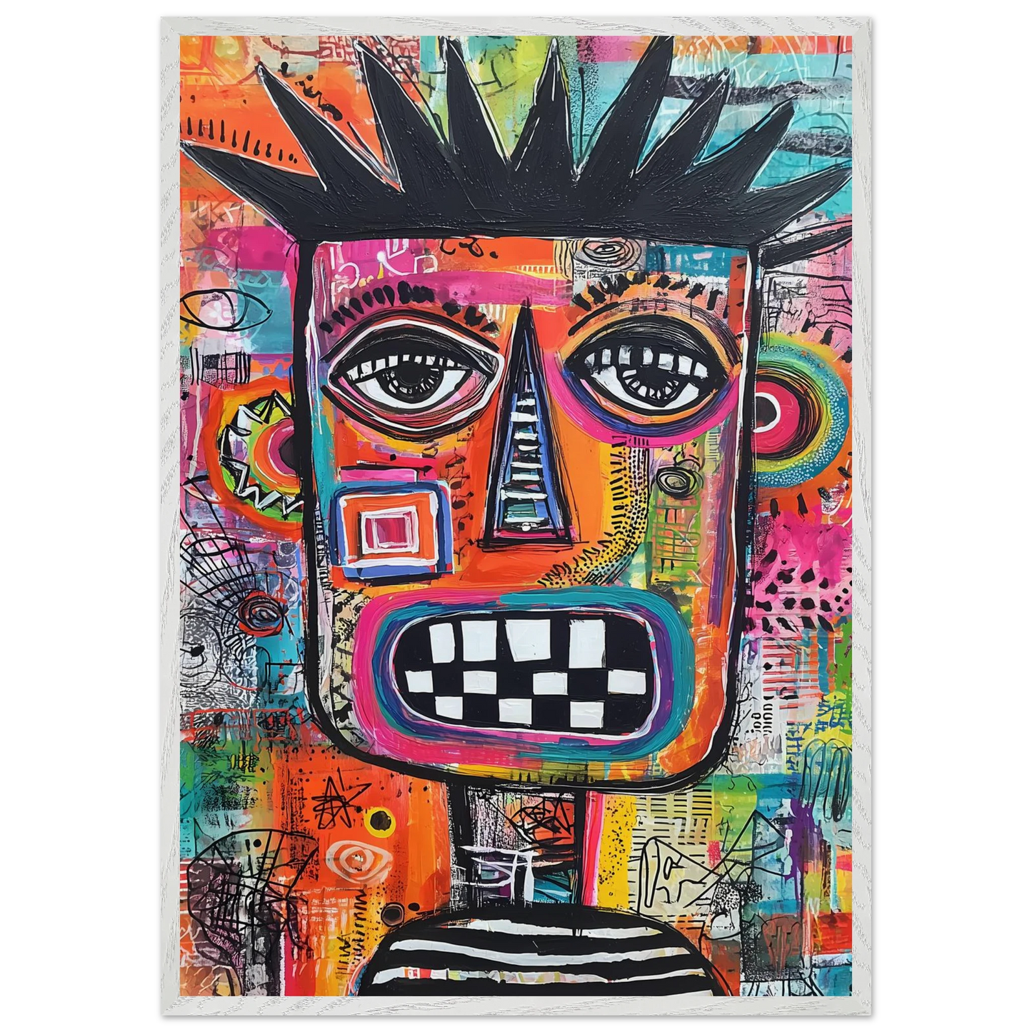 Masque Brut — tableau encadre bois — vue 5 — art mural STNCL