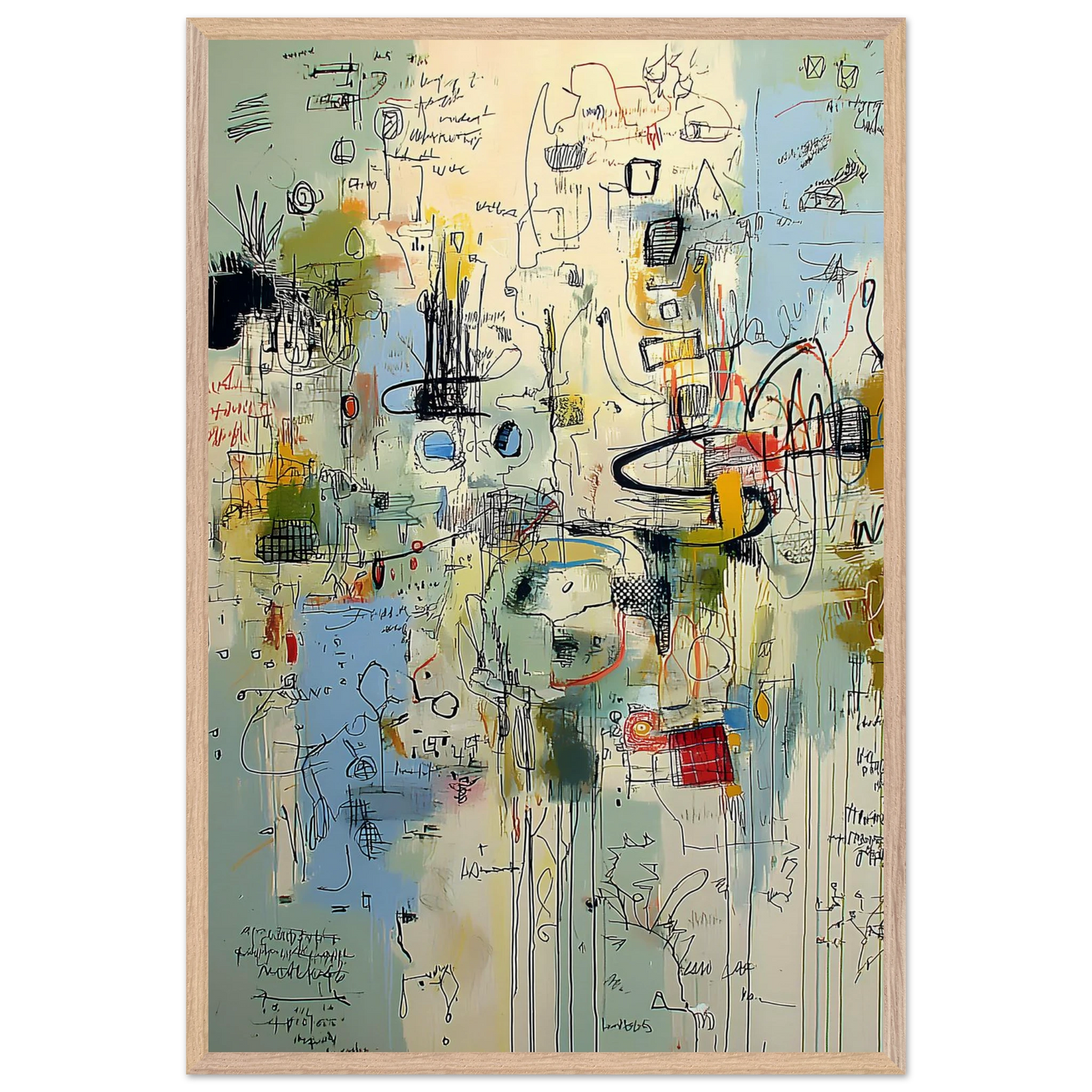 Écriture du Vent — tableau encadré bois — vue 14 — art mural STNCL