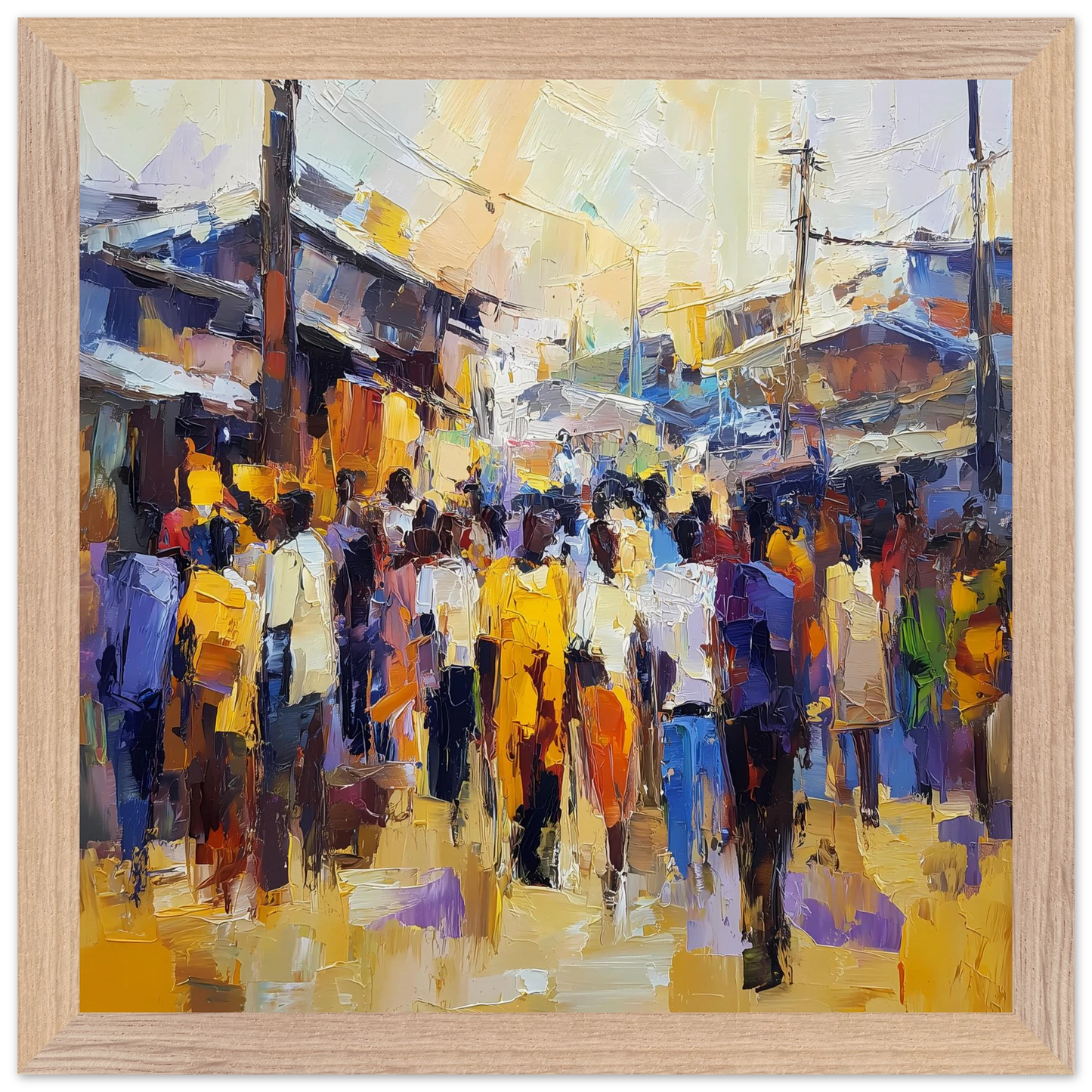 Jour de Marché — tableau encadré bois — vue 7 — art mural STNCL
