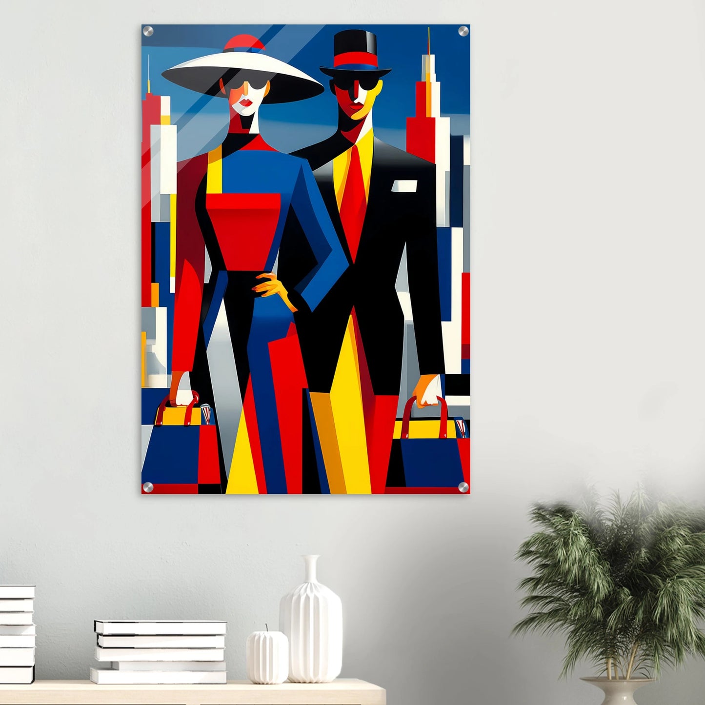 Le Couple en Ville — tableau plexiglas — vue 6 — art mural STNCL