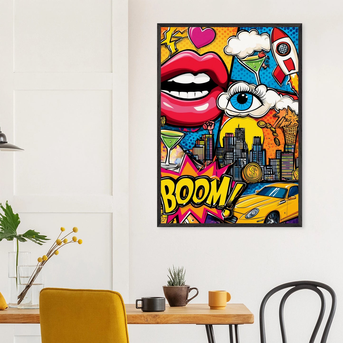 BOOM Pop Art — tableau encadre bois — vue 18 — art mural STNCL