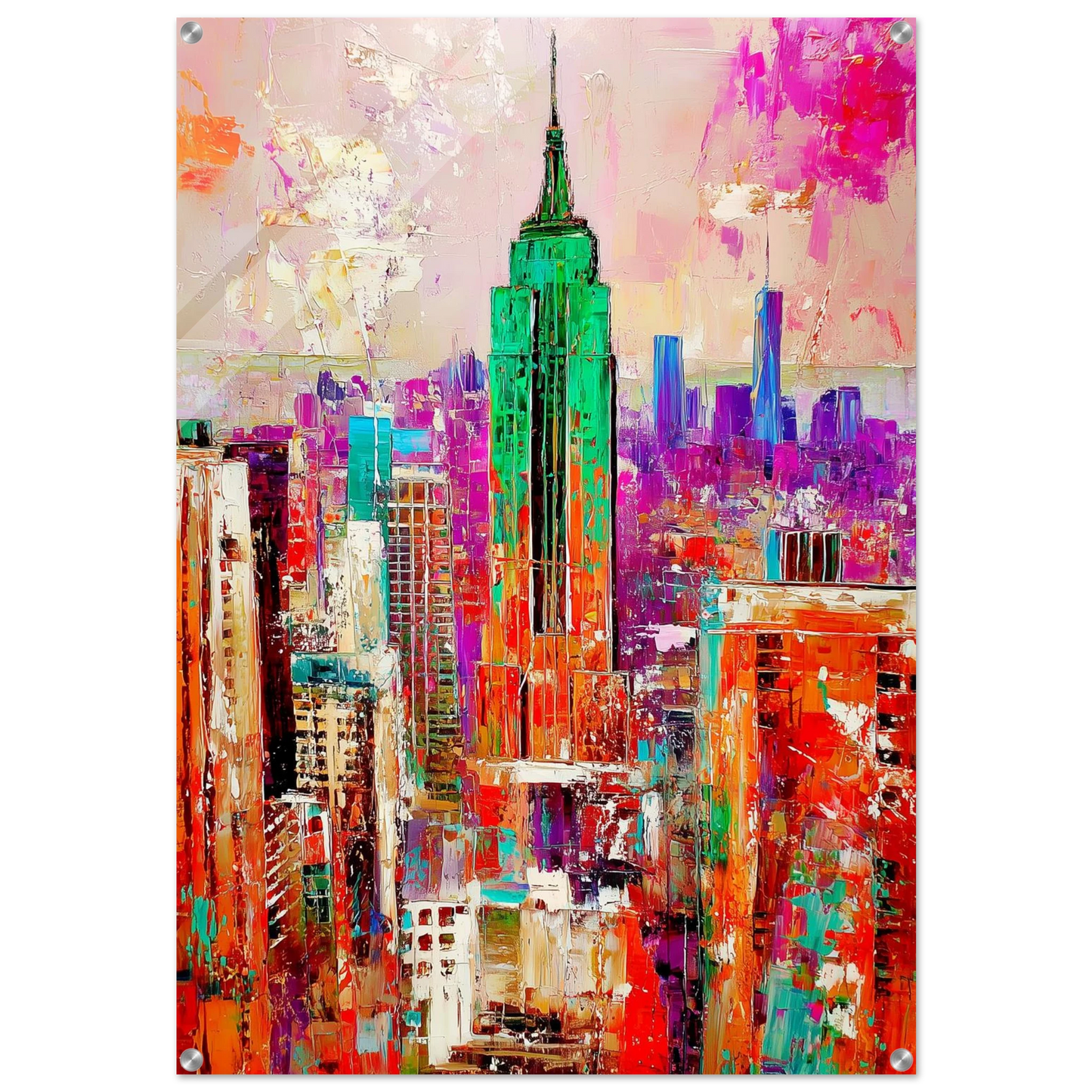 Manhattan en Feu Vert — tableau plexiglas — art mural STNCL