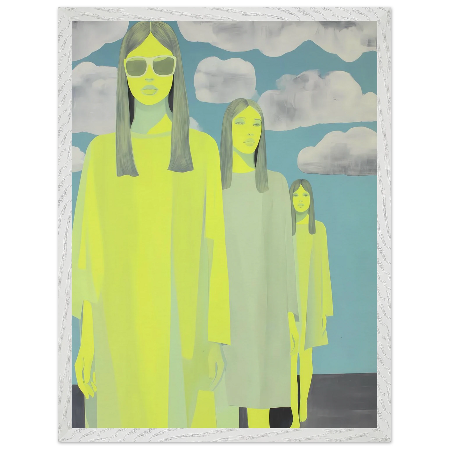 Les Trois Silhouettes — tableau encadré bois — vue 8 — art mural STNCL