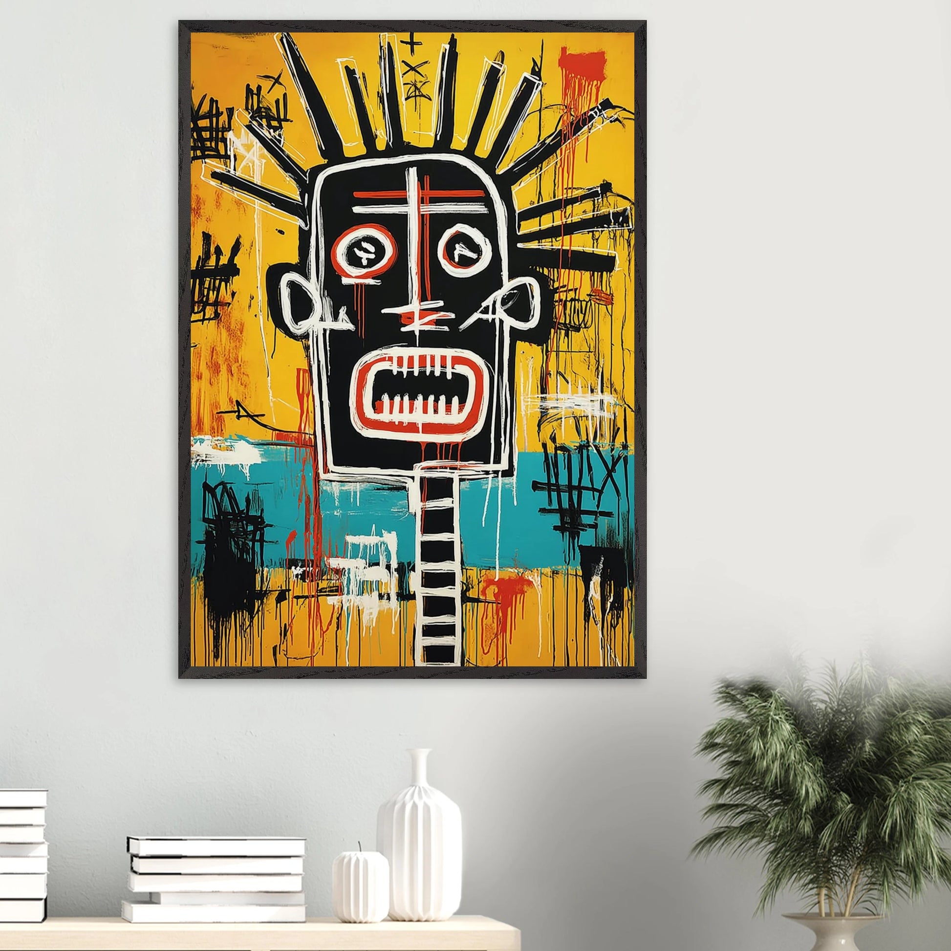 Tête Solaire — tableau encadré bois — vue 16 — art mural STNCL