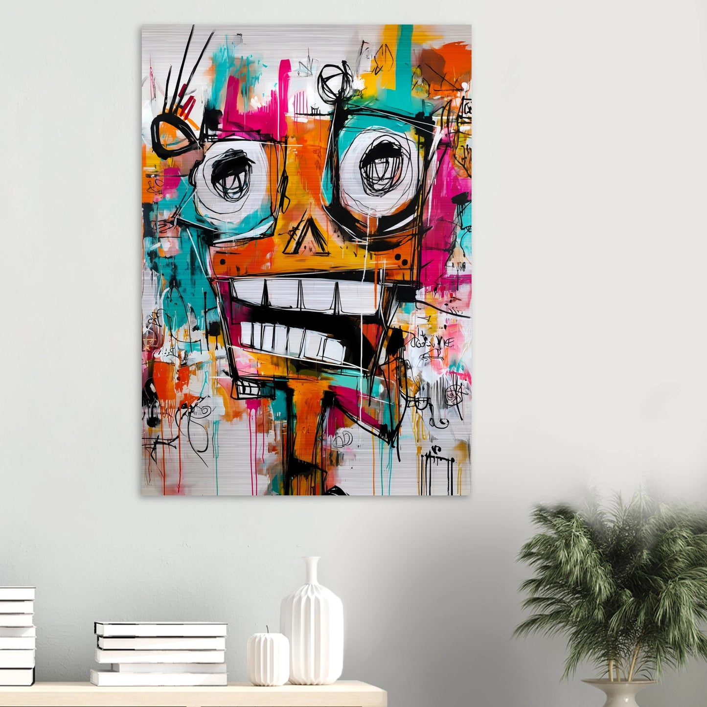 Face à Grands Yeux — tableau aluminium — vue 6 — art mural STNCL